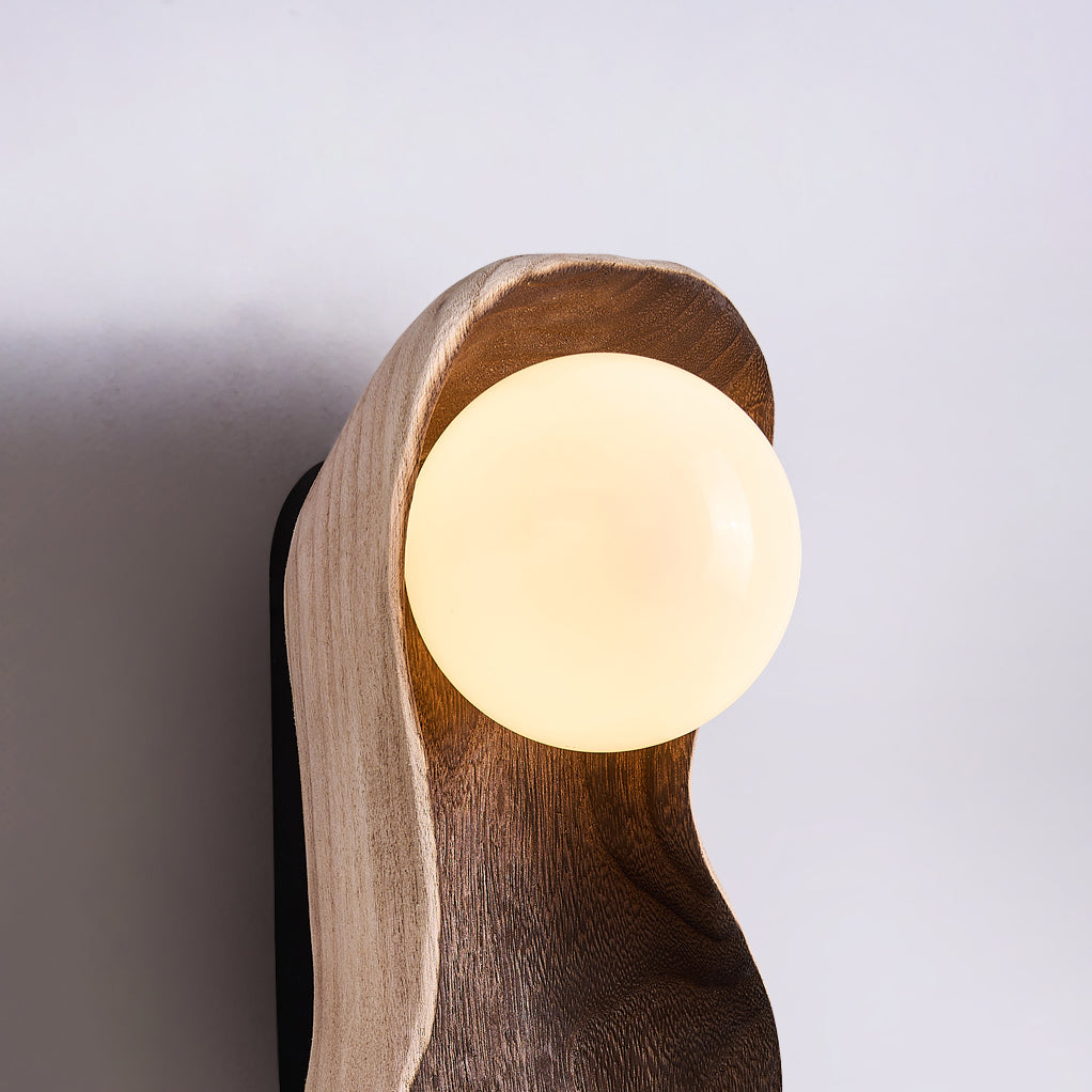 Evshaia Individual Creativity Pea Wooden Glass Wall Lamp - Letslighting