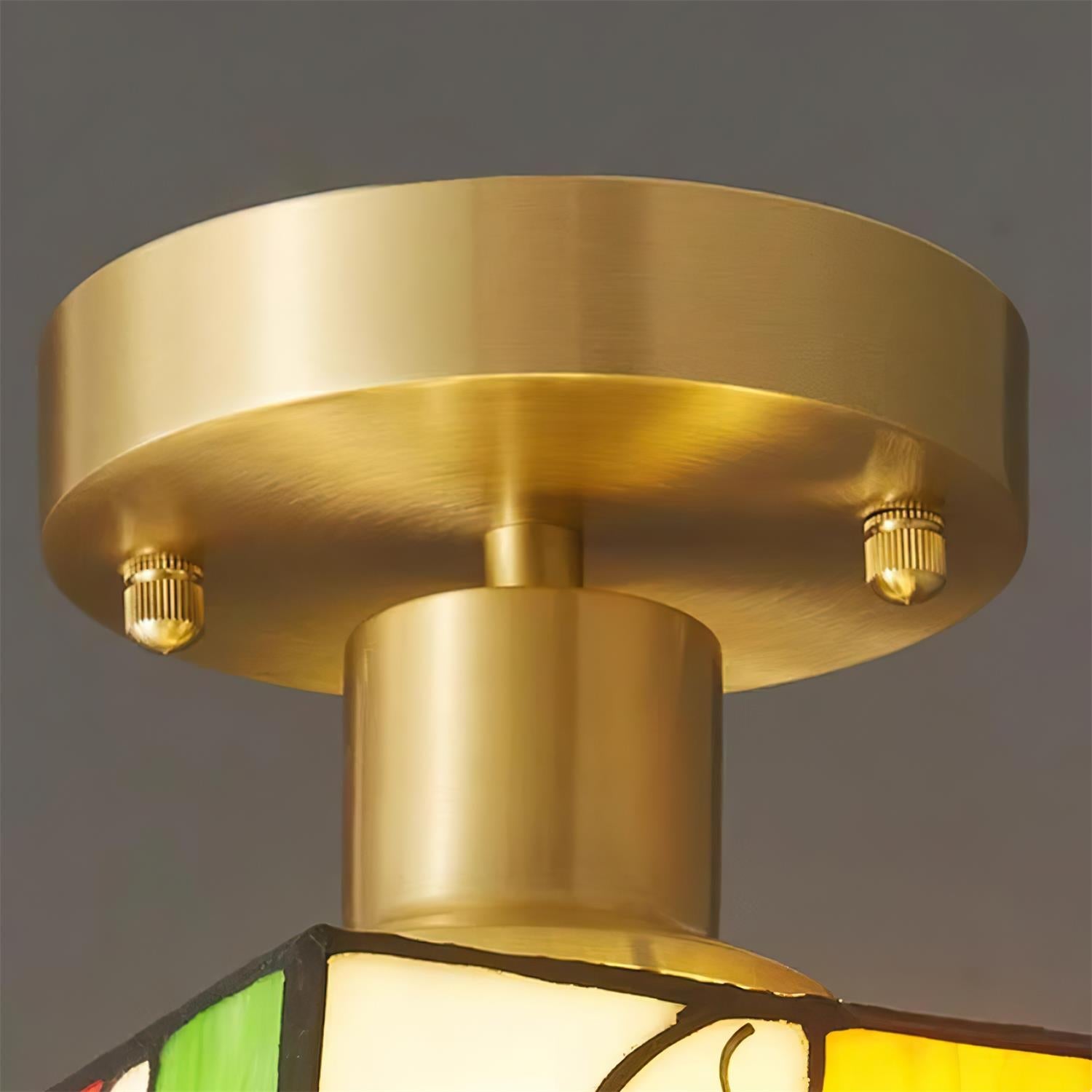 Peace Dove Ceiling Light Glass Mosaic Brass - Letslighting