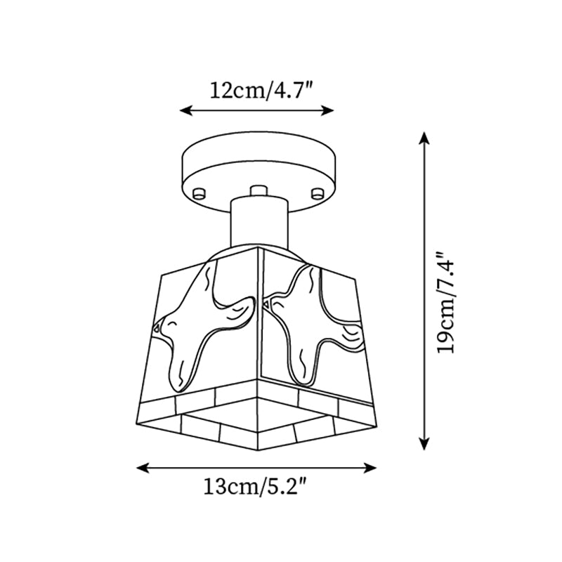 Peace Dove Ceiling Light Glass Mosaic Brass - Letslighting