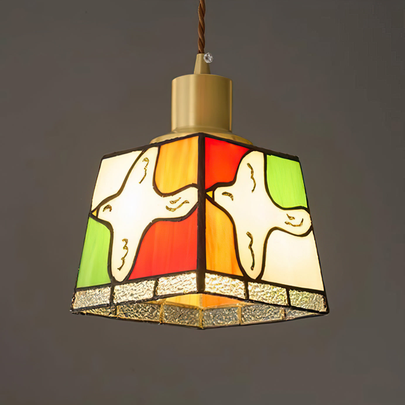 Peace Dove Pendant Lamp Glass Mosaic Brass Artistic Tranquil - Letslighting