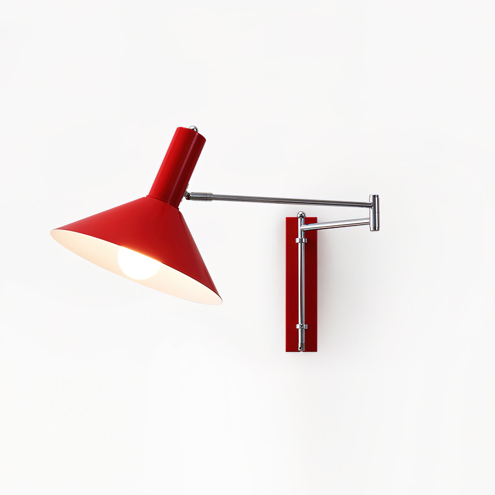 Wall Lamp Modern Adjustable Arm Red Shade Reading Light - Letslighting