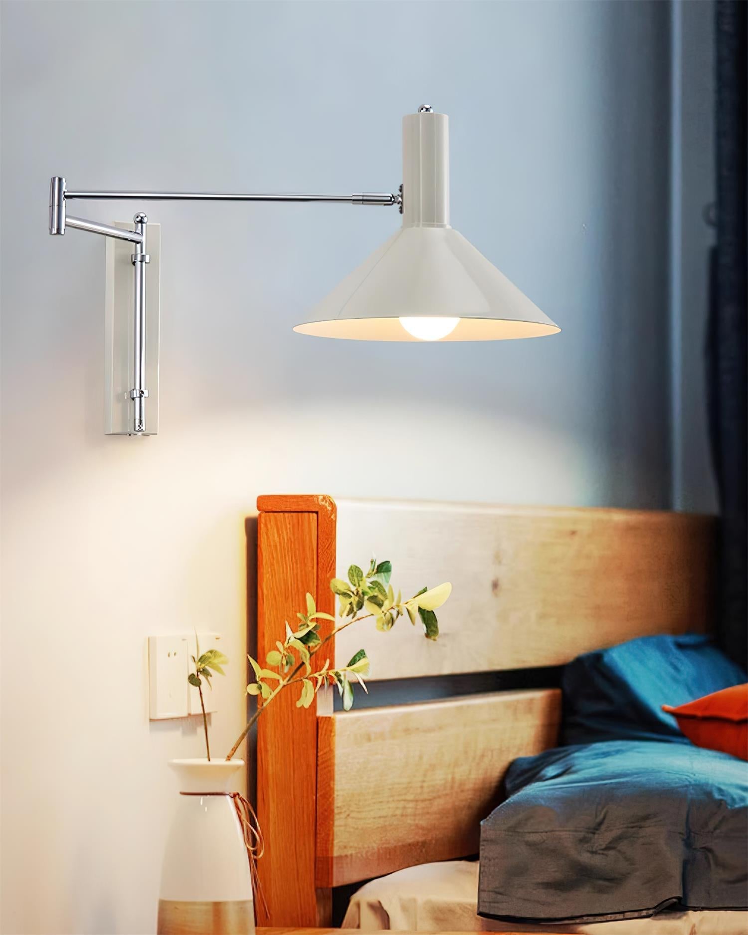 Wall Lamp Modern Adjustable Arm Red Shade Reading Light - Letslighting