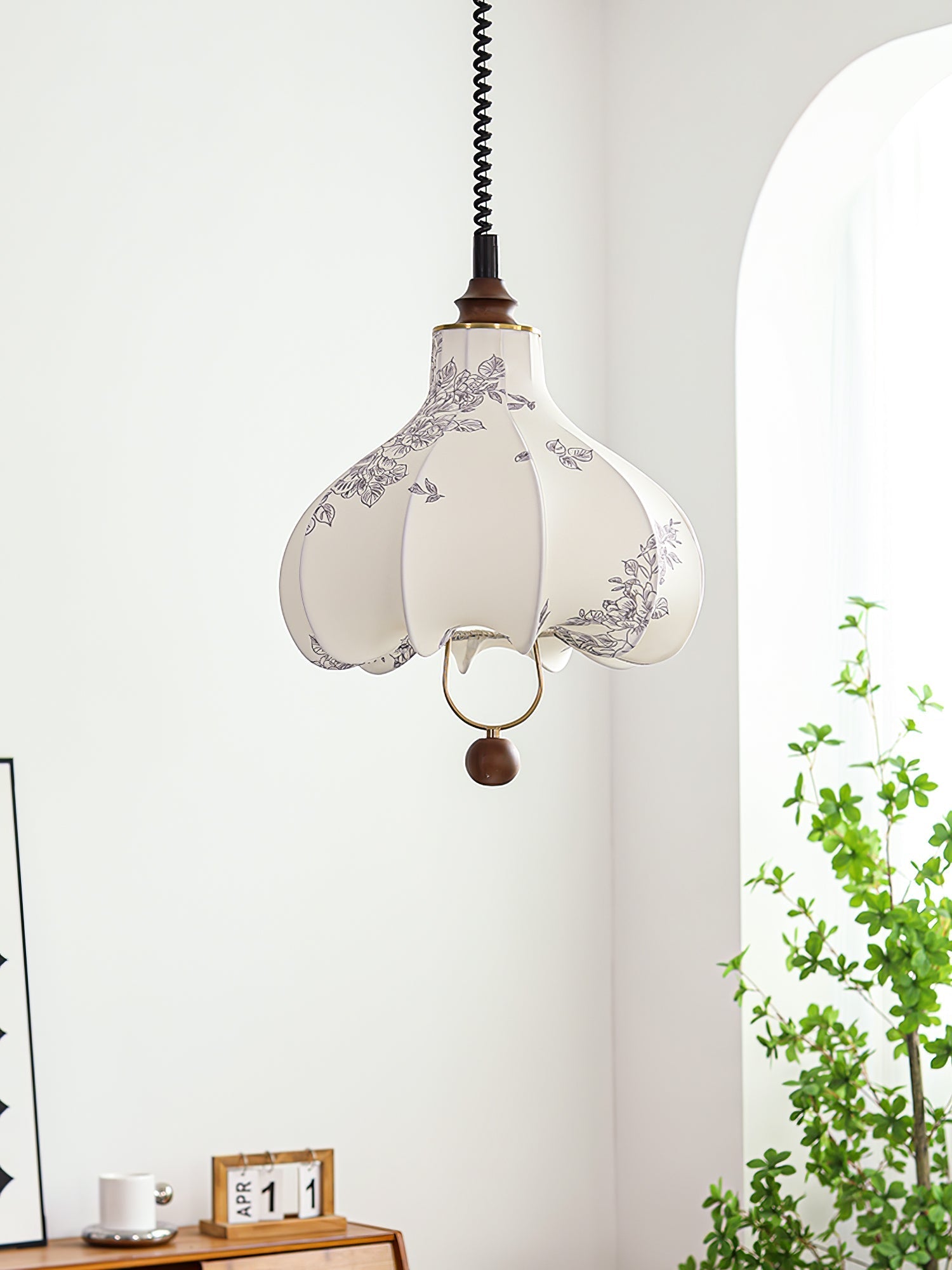 Lustra Pendant Lamp Pear Fabric Lantern for Living Room - Letslighting