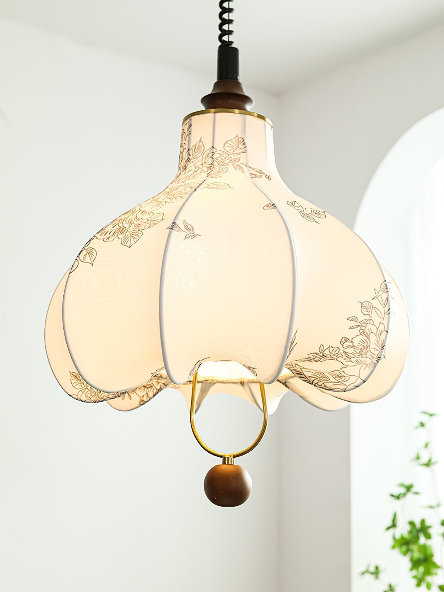 Lustra Pendant Lamp Pear Fabric Lantern for Living Room - Letslighting