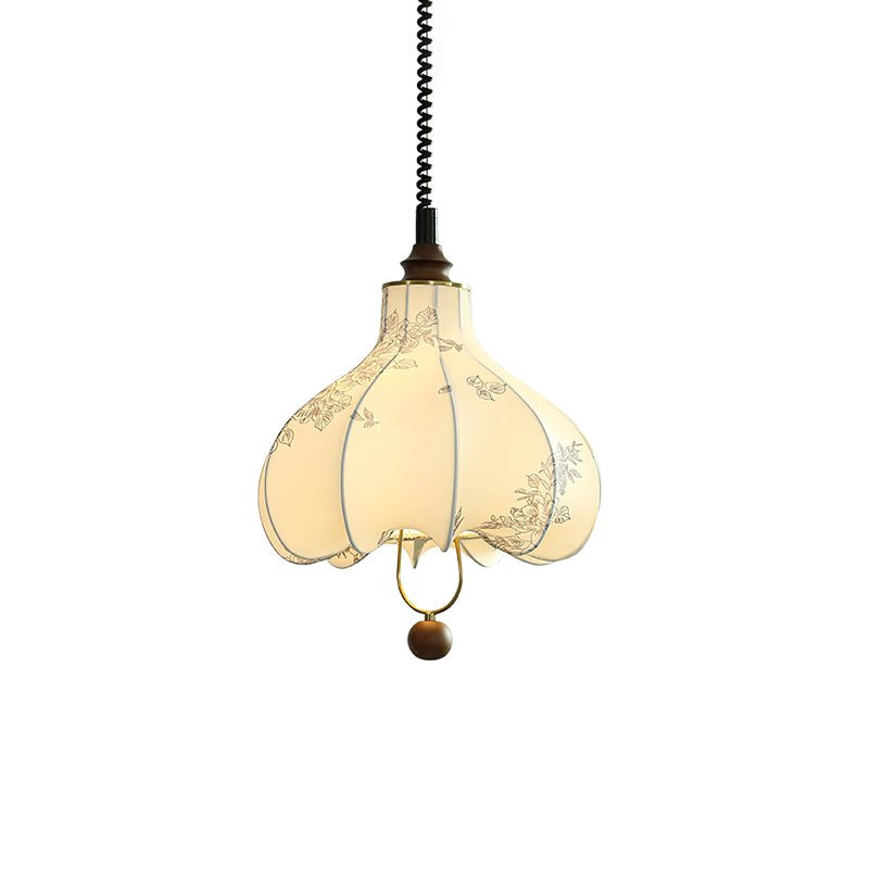 Lustra Pendant Lamp Pear Fabric Lantern for Living Room - Letslighting
