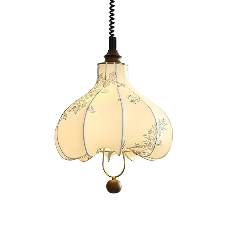 Lustra Pendant Lamp Pear Fabric Lantern for Living Room - Letslighting