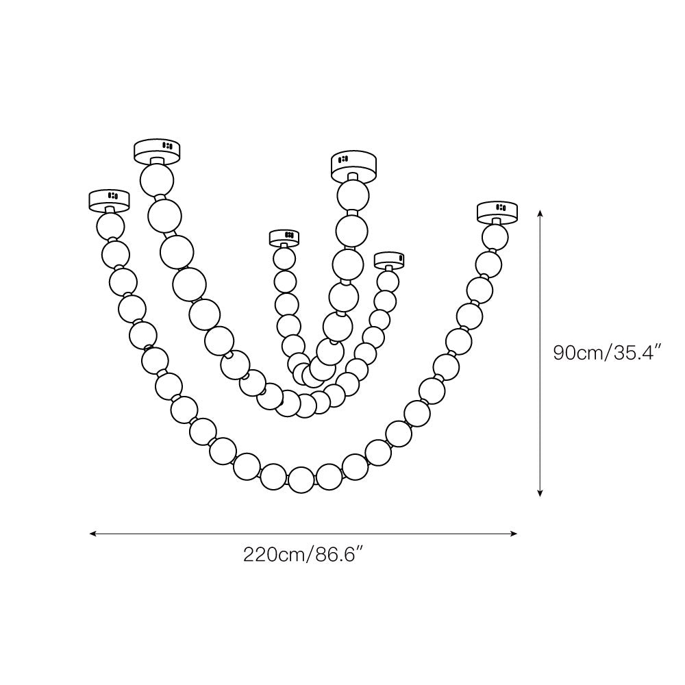 Icarara Modern Minimalist Pearl Necklace Glass Chandelier - Letslighting