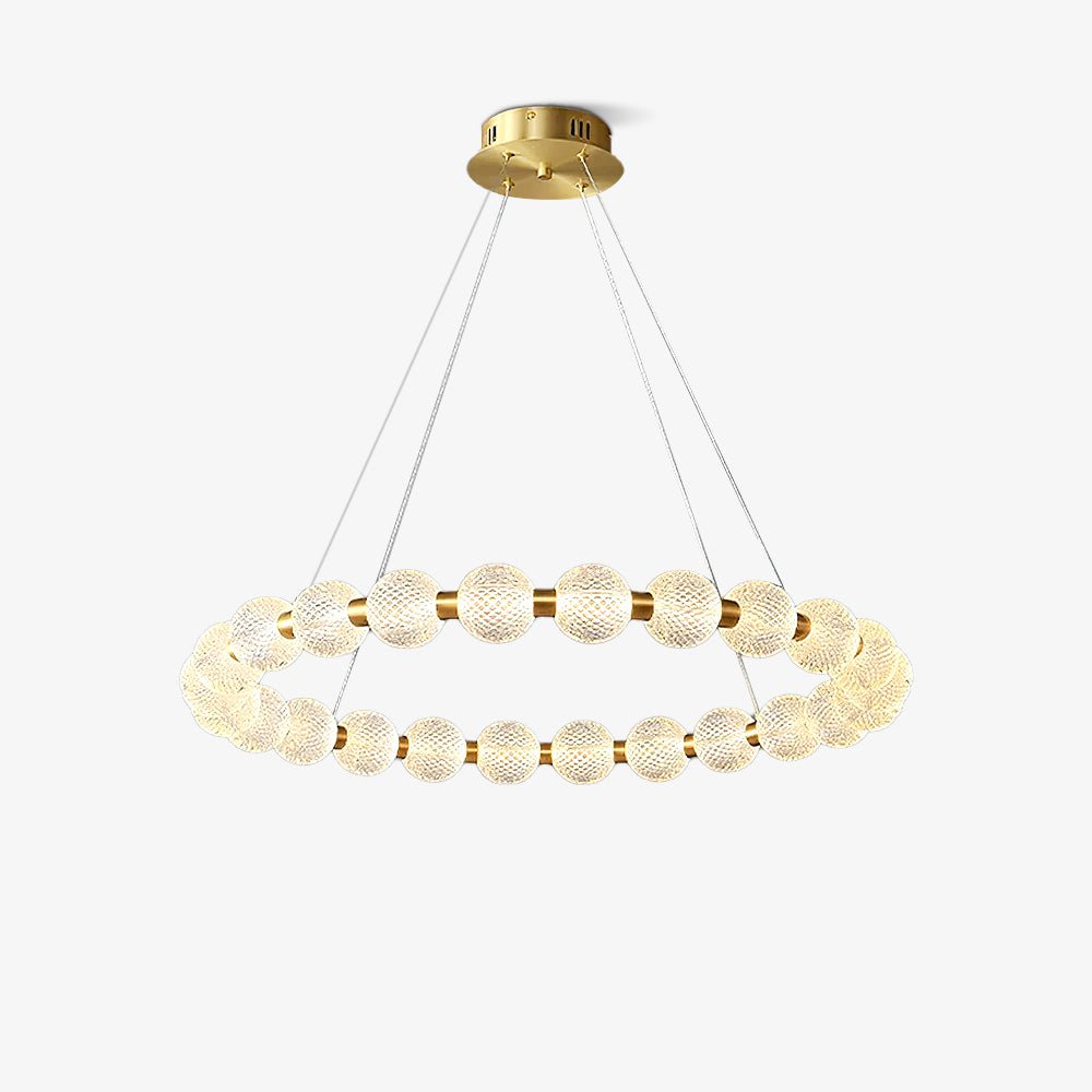 Lustra Chandelier Pearl Gold Ring Elegant - Letslighting