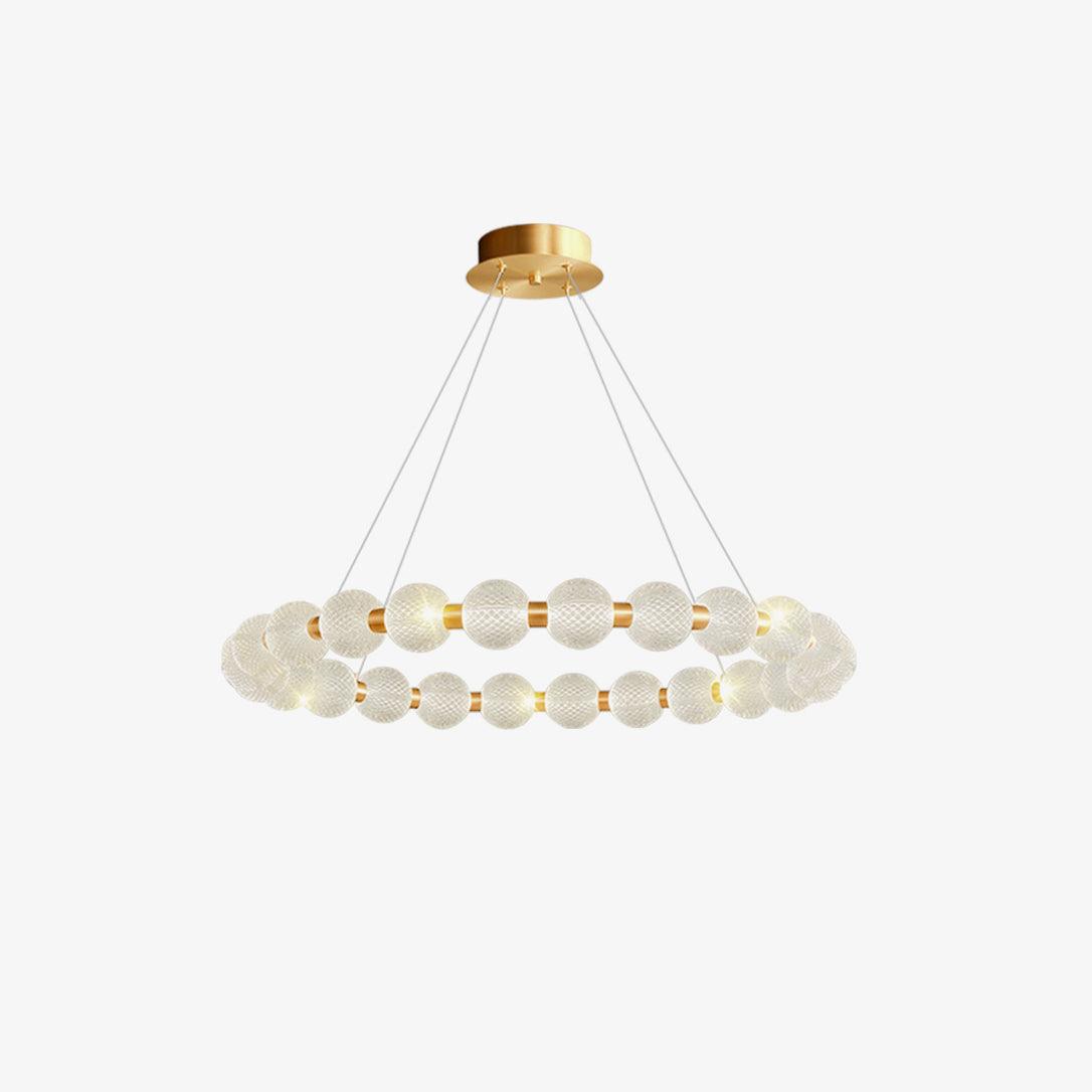 Lustra Chandelier Pearl Gold Ring Elegant - Letslighting