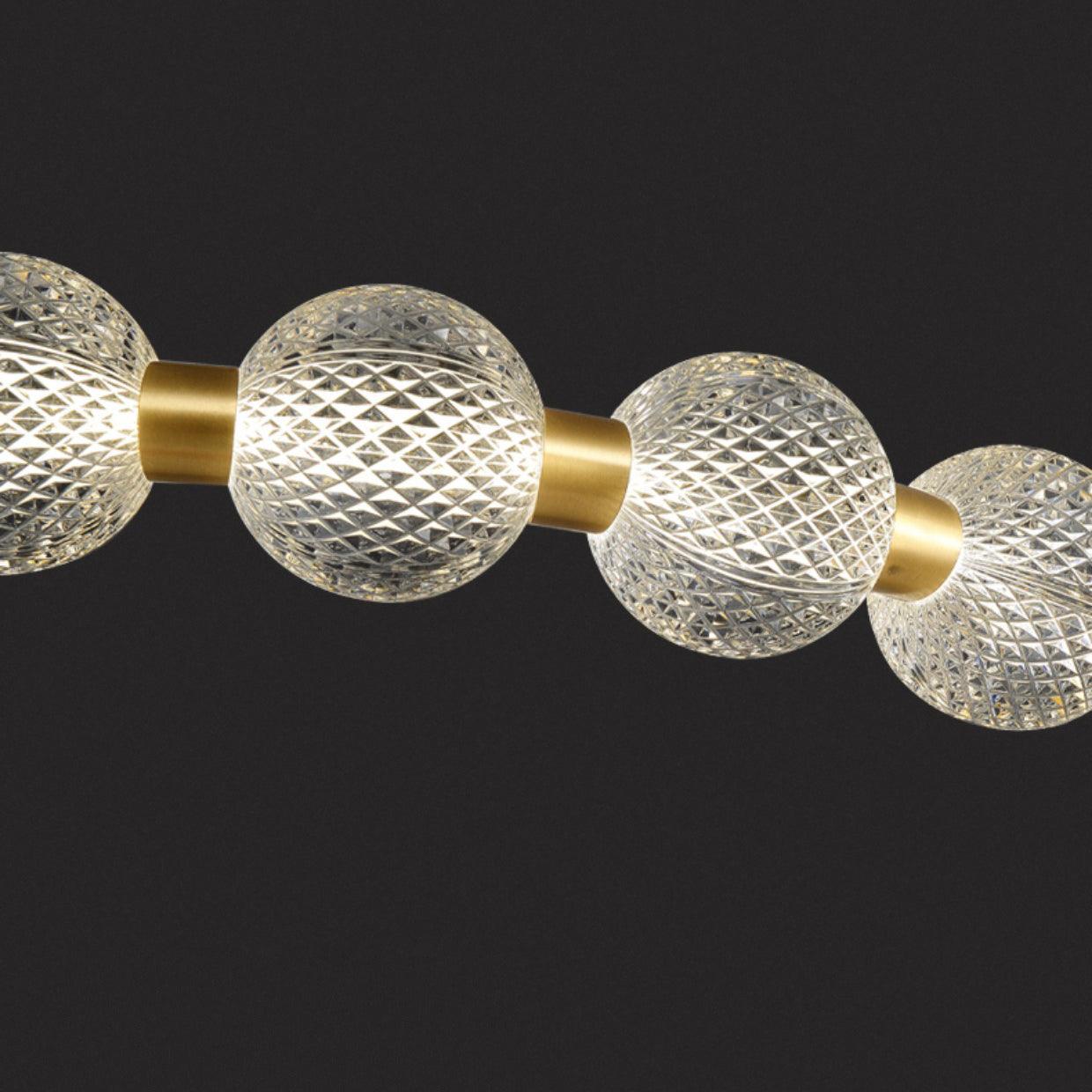 Lustra Chandelier Pearl Gold Ring Elegant - Letslighting