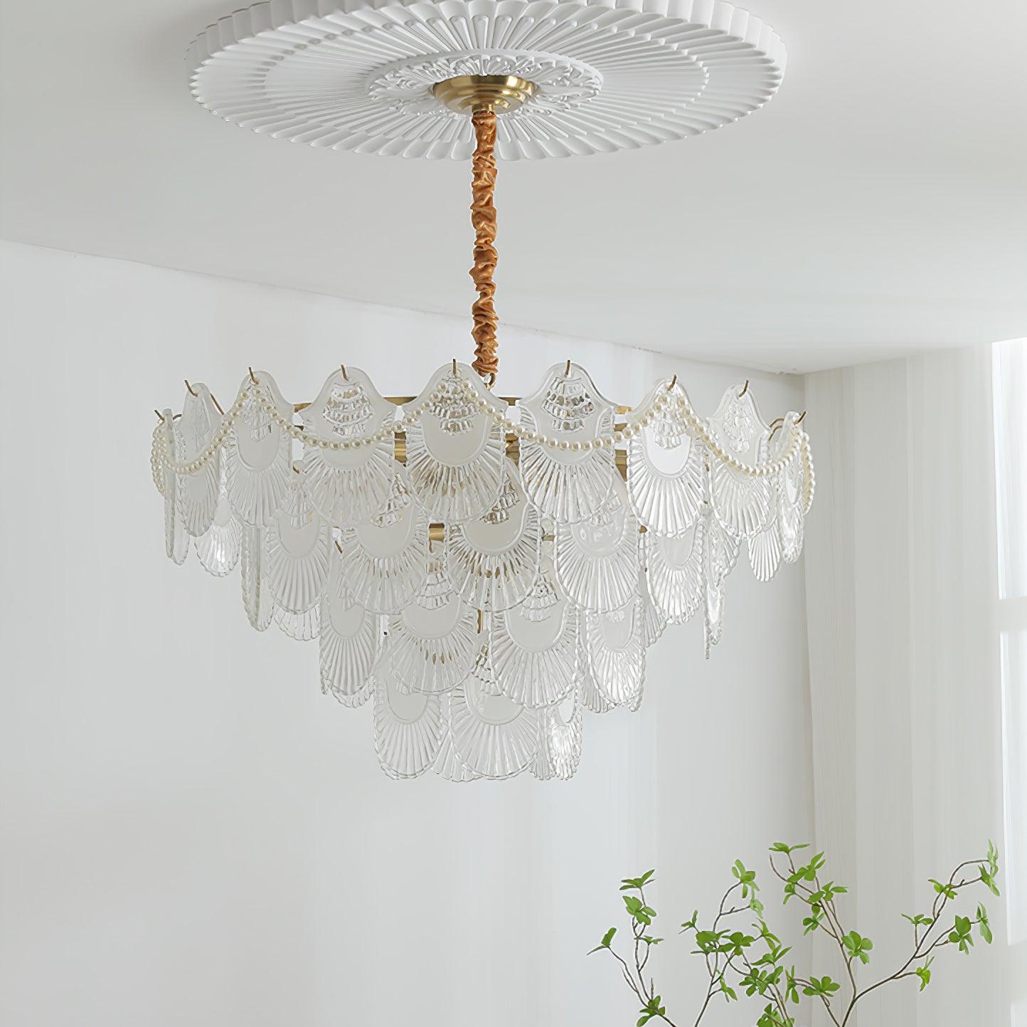 Lustra Chandelier Pearl Glass Shell - Letslighting