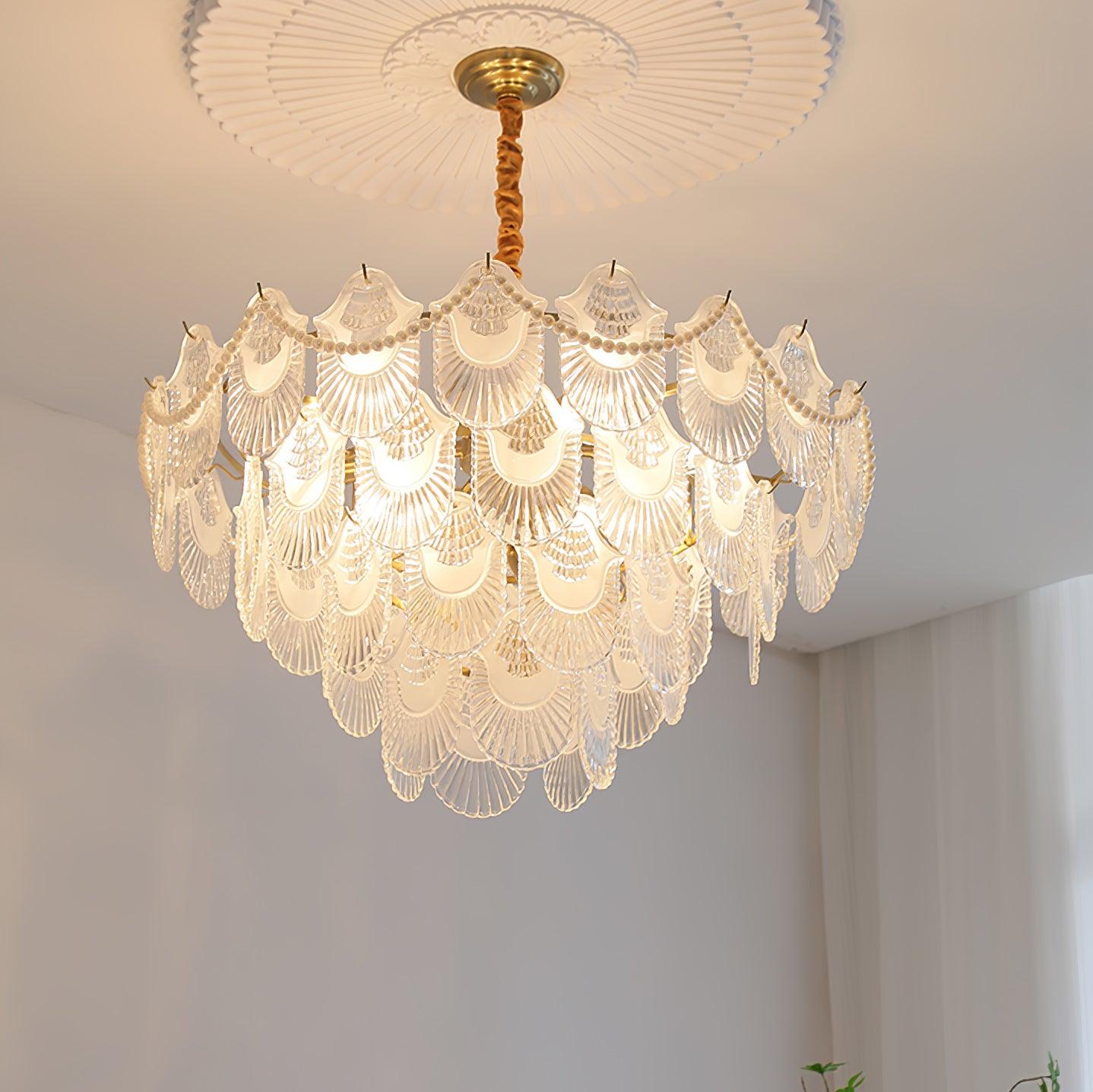 Lustra Chandelier Pearl Glass Shell - Letslighting
