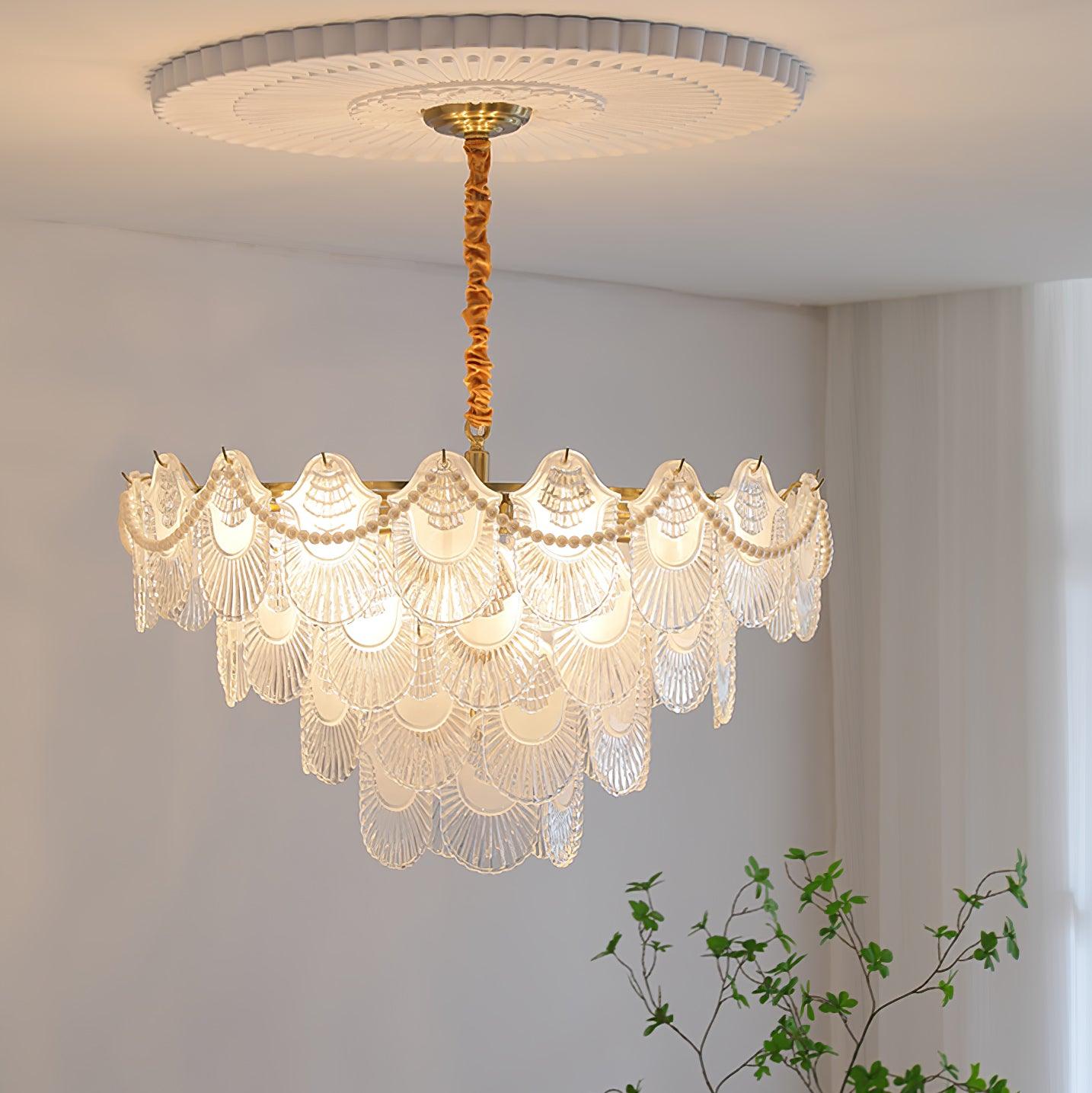 Lustra Chandelier Pearl Glass Shell - Letslighting