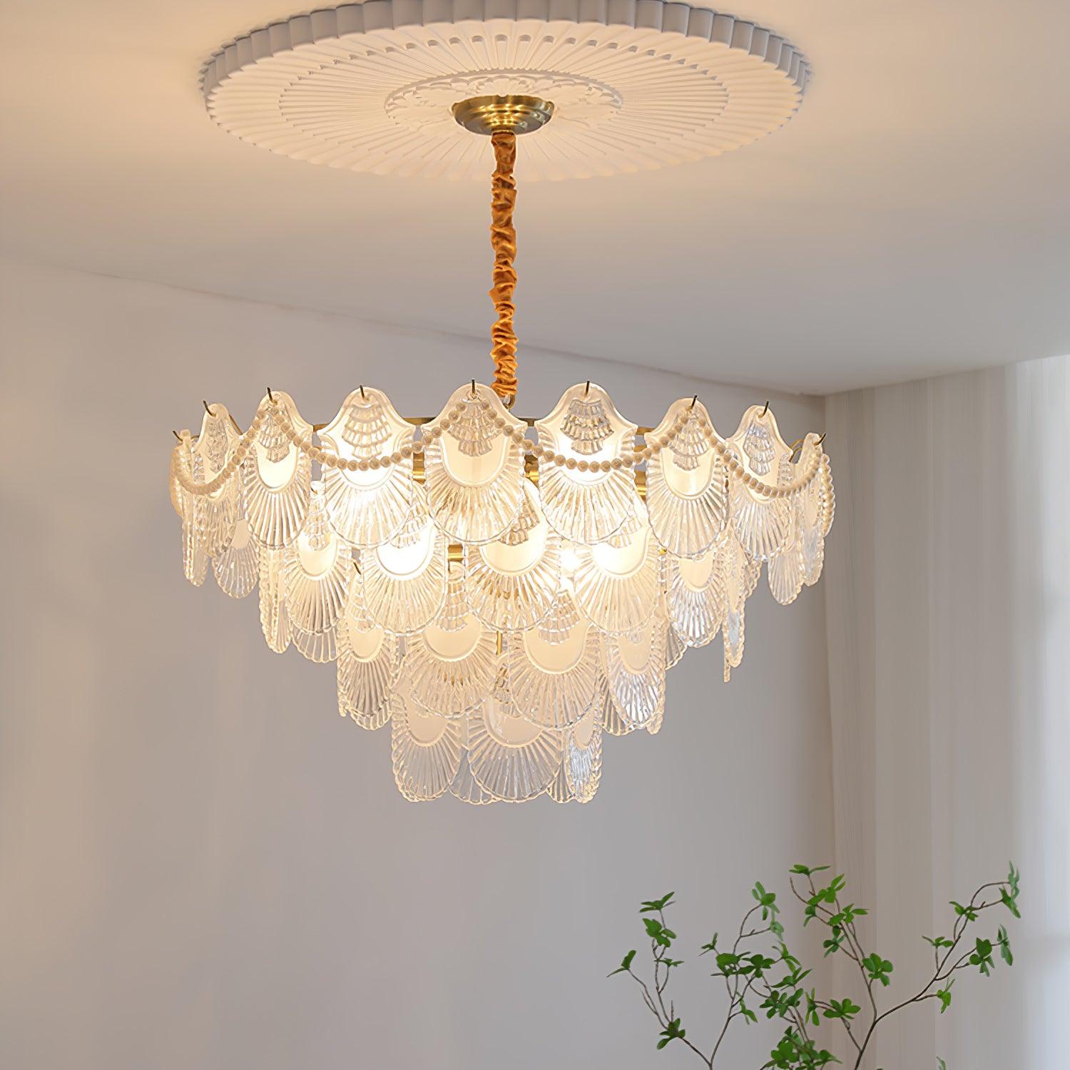 Lustra Chandelier Pearl Glass Shell - Letslighting