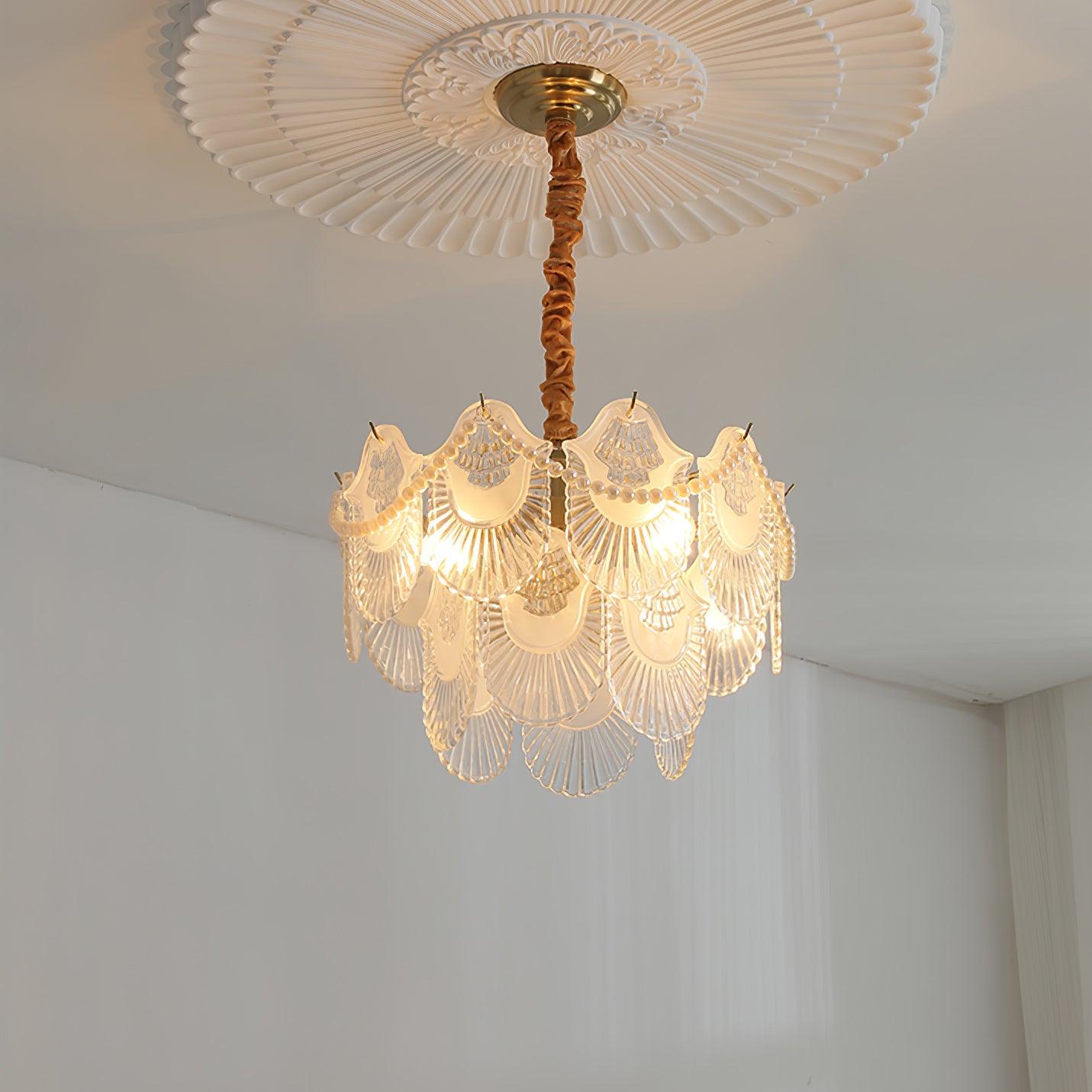 Lustra Chandelier Pearl Glass Shell - Letslighting