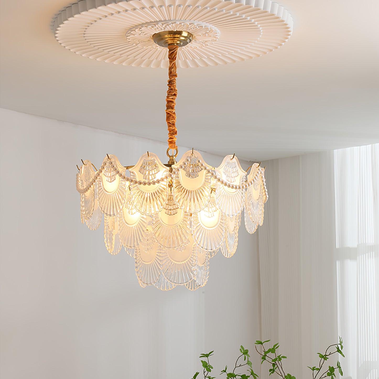 Lustra Chandelier Pearl Glass Shell - Letslighting