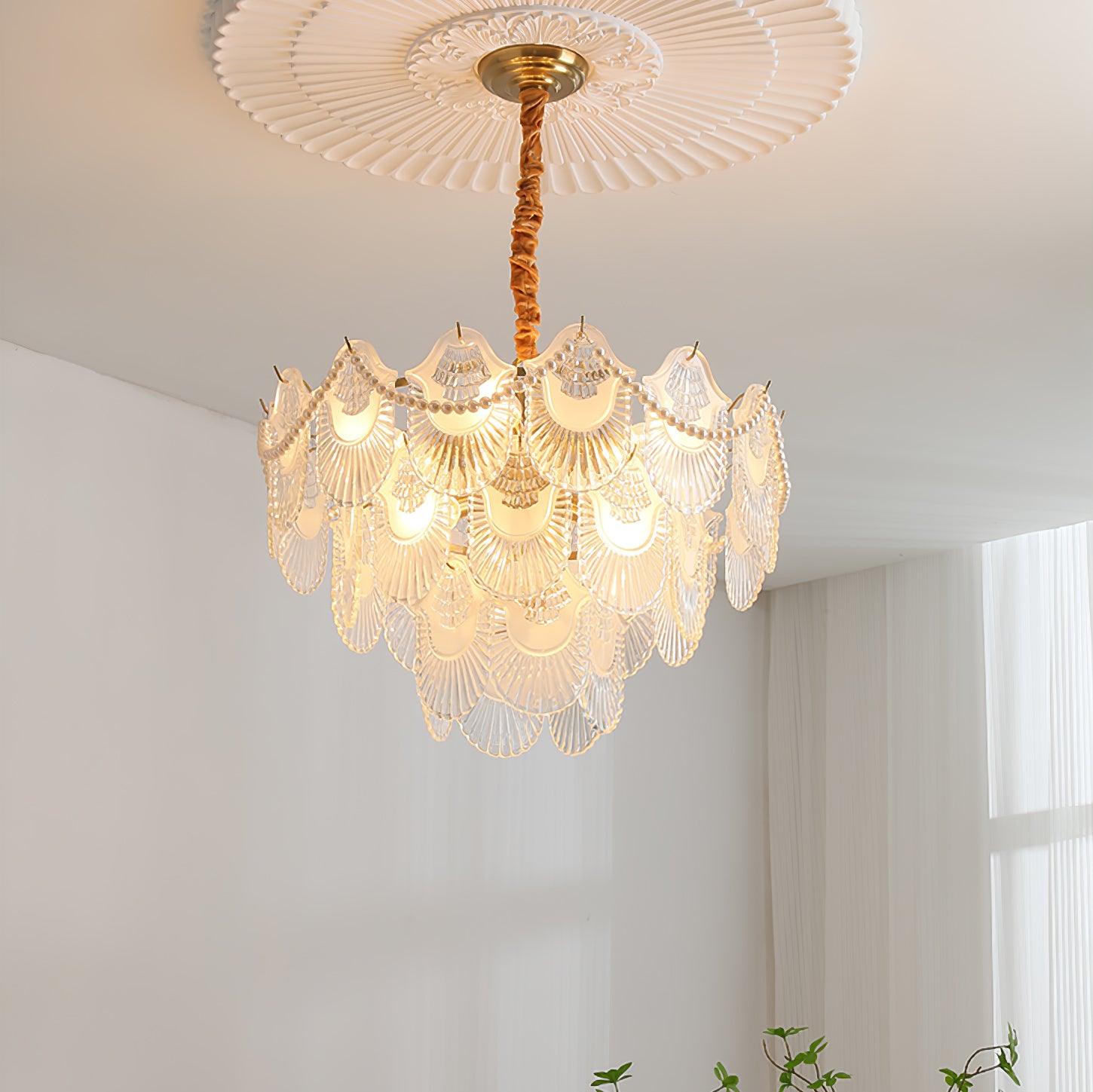 Lustra Chandelier Pearl Glass Shell - Letslighting
