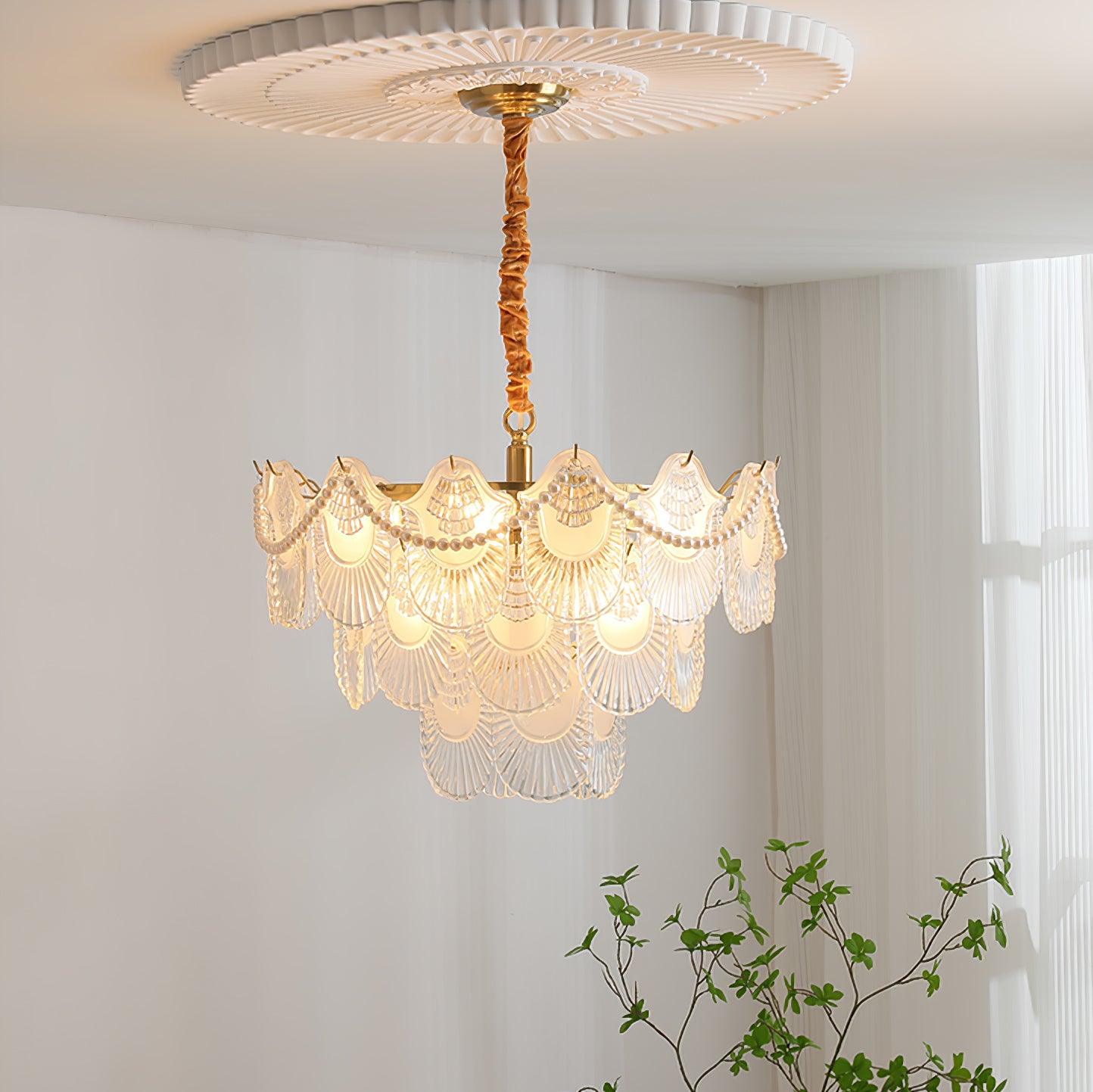 Lustra Chandelier Pearl Glass Shell - Letslighting