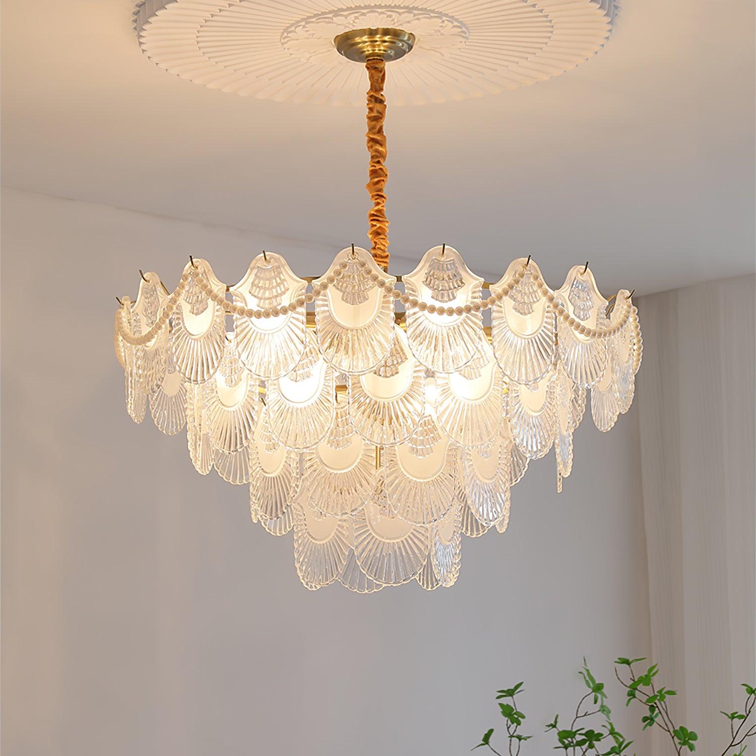 Lustra Chandelier Pearl Glass Shell - Letslighting