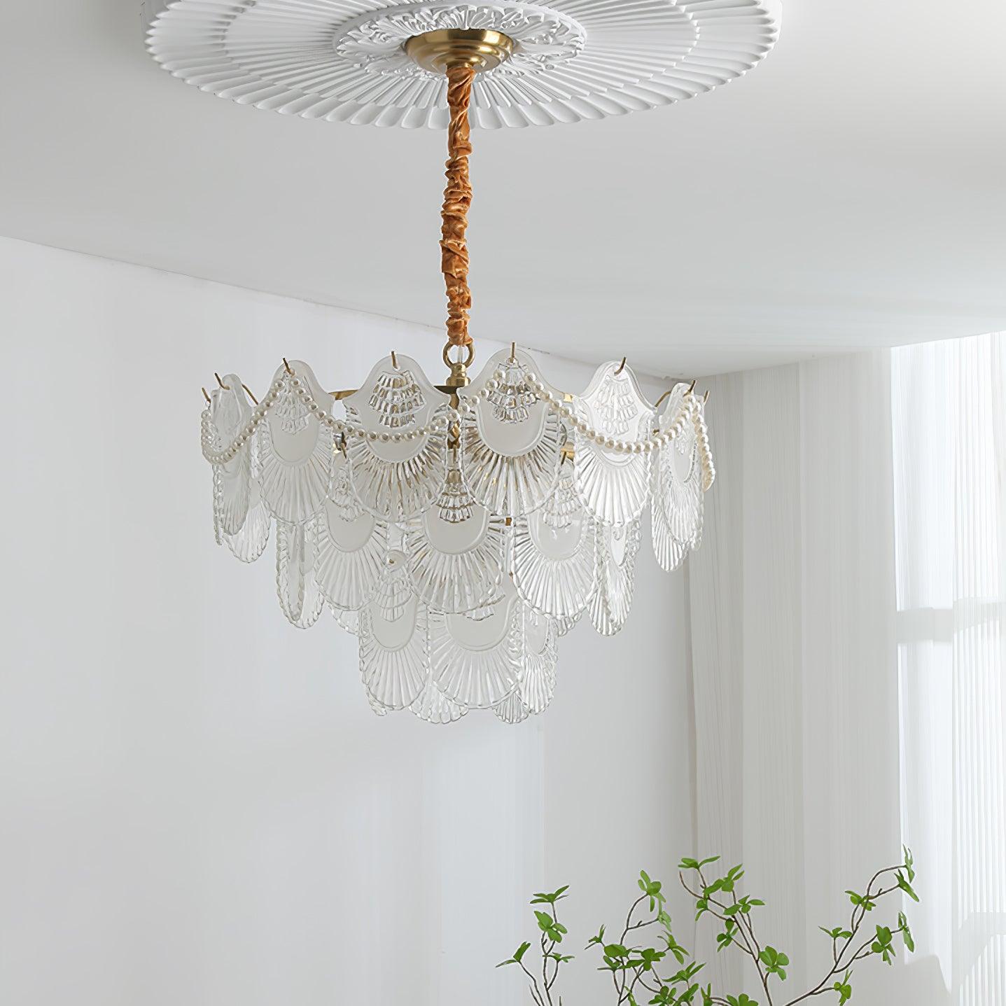 Lustra Chandelier Pearl Glass Shell - Letslighting