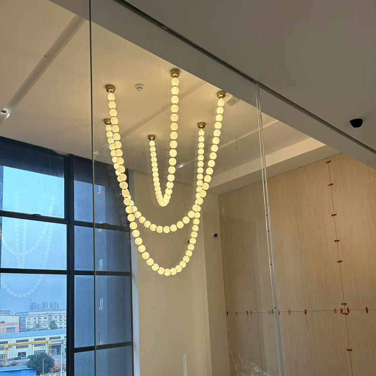 Icarara Modern Minimalist Pearl Necklace Glass Chandelier - Letslighting