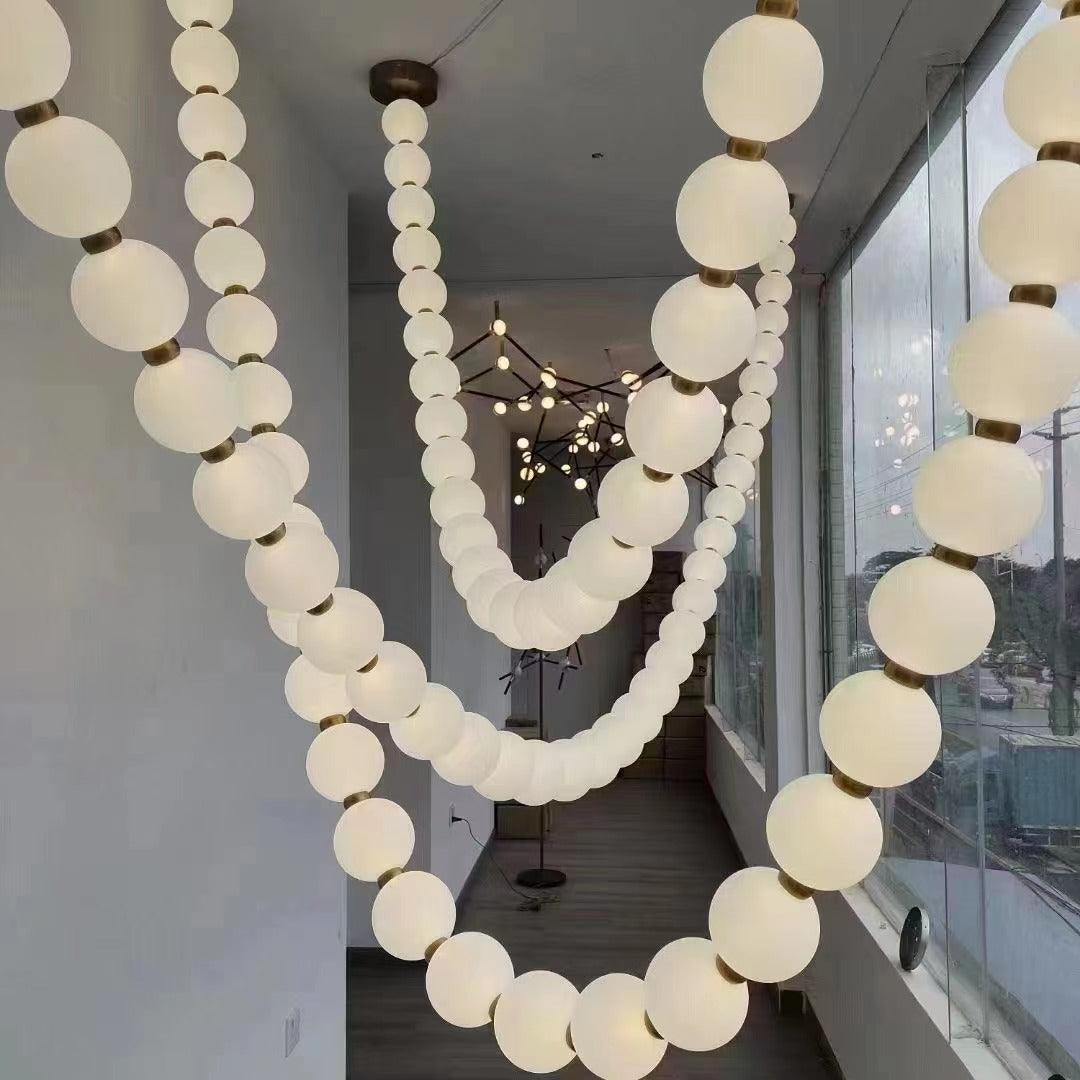 Icarara Modern Minimalist Pearl Necklace Glass Chandelier - Letslighting