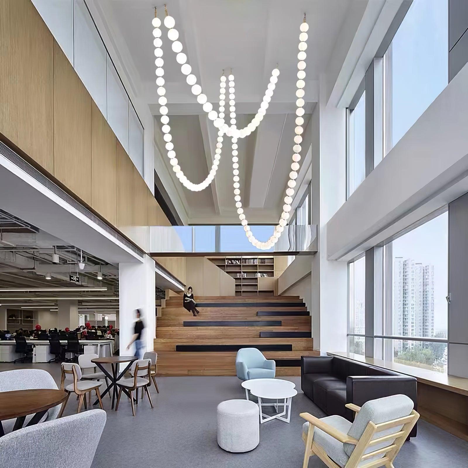 Icarara Modern Minimalist Pearl Necklace Glass Chandelier - Letslighting