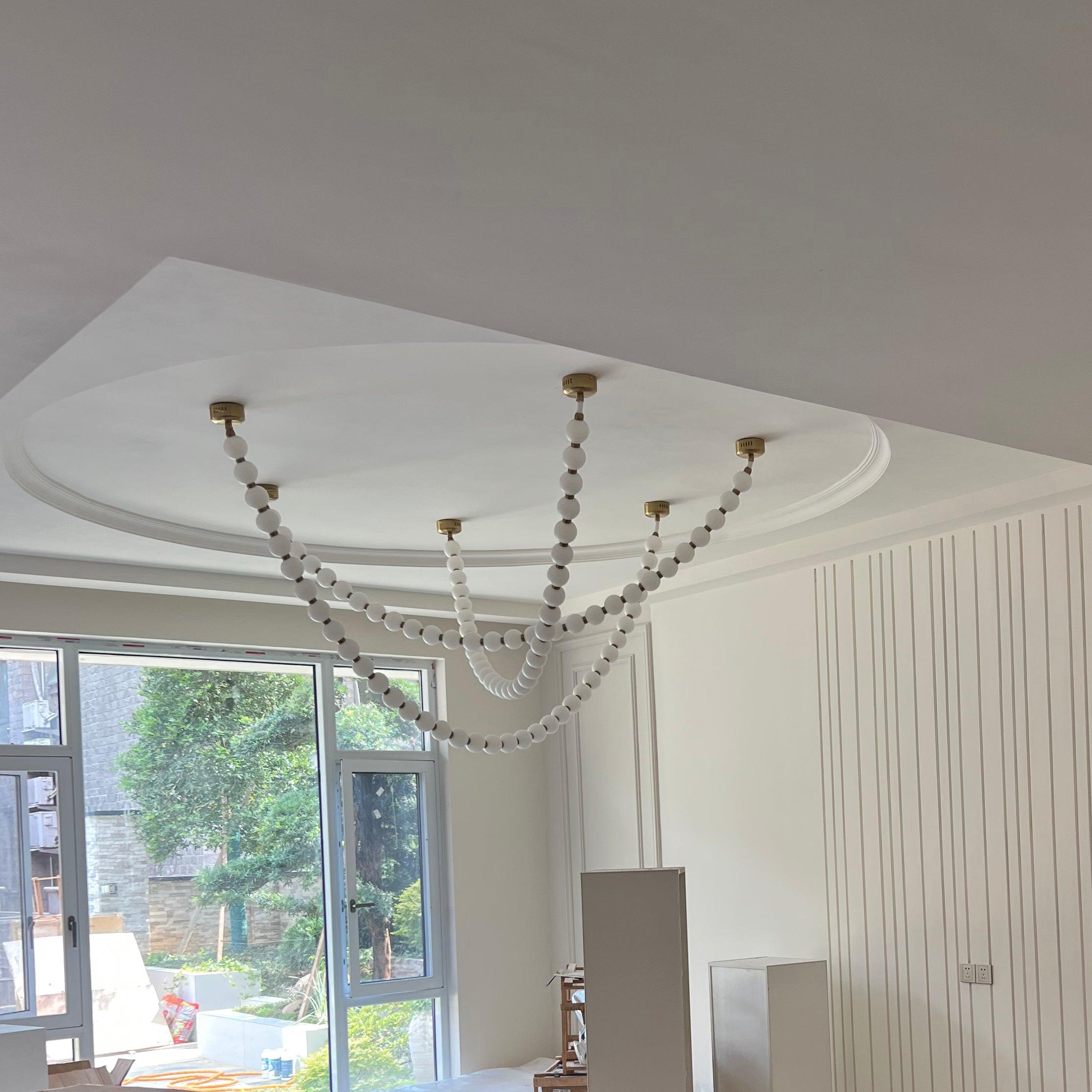 Icarara Modern Minimalist Pearl Necklace Glass Chandelier - Letslighting