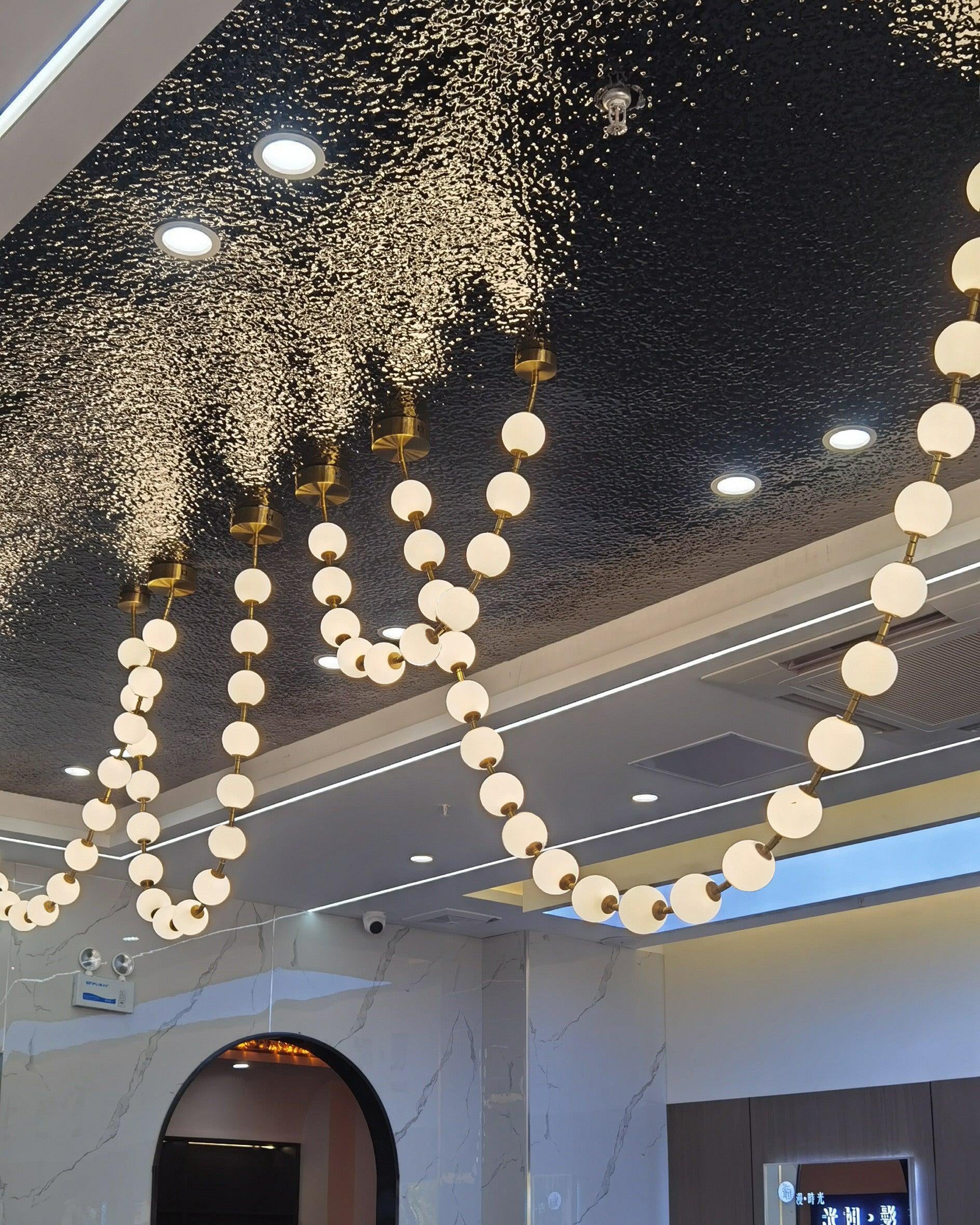 Icarara Modern Minimalist Pearl Necklace Glass Chandelier - Letslighting