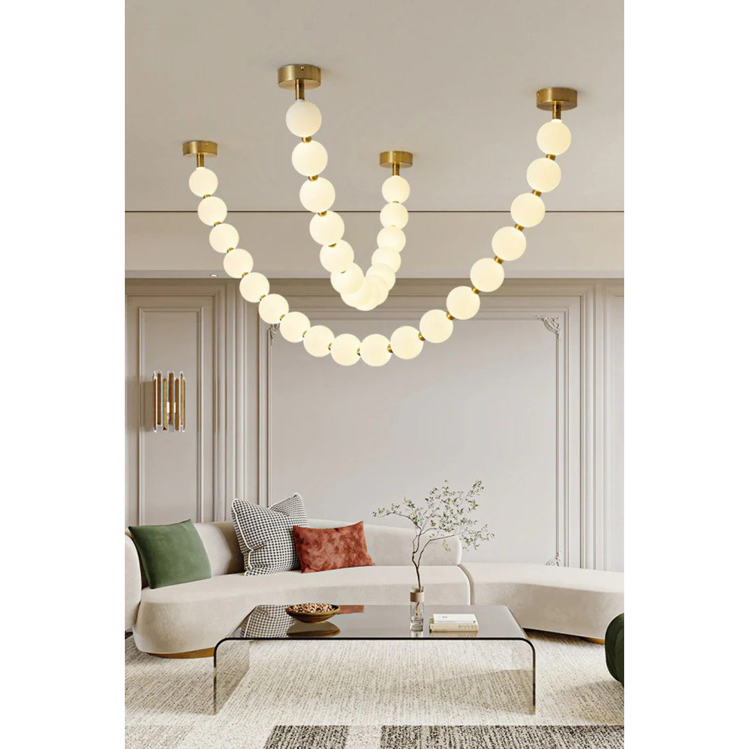 Icarara Modern Minimalist Pearl Necklace Glass Chandelier - Letslighting