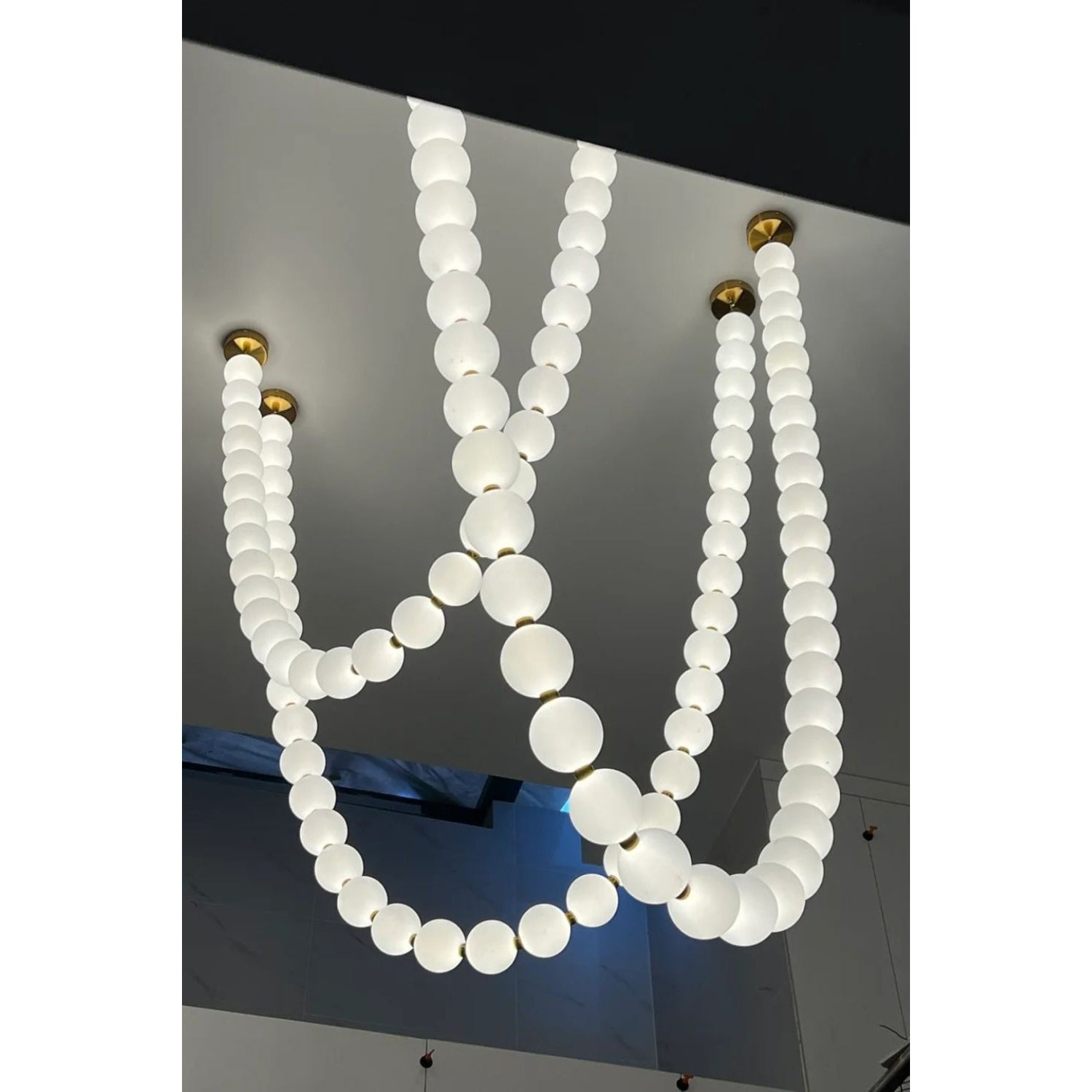 Icarara Modern Minimalist Pearl Necklace Glass Chandelier - Letslighting