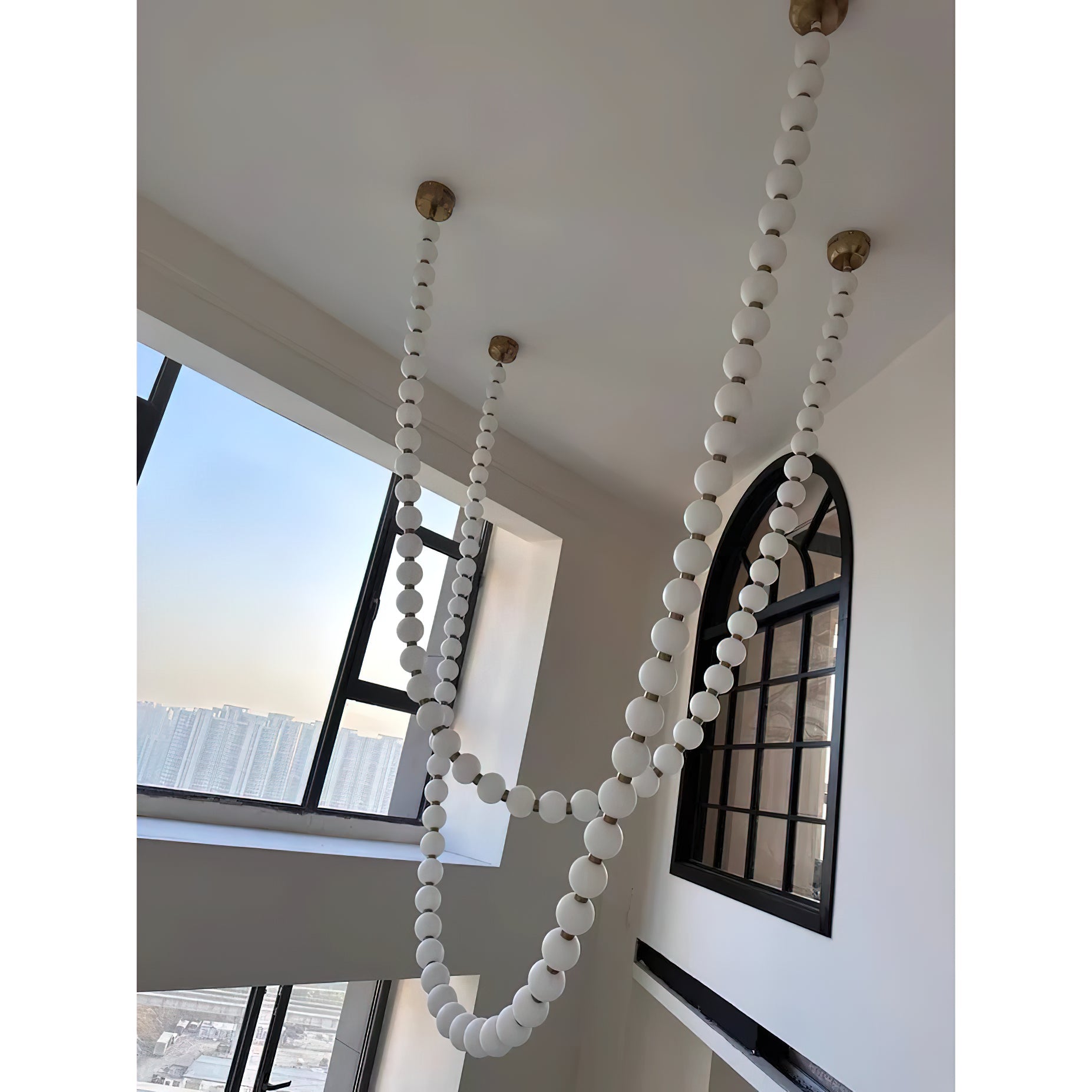 Icarara Modern Minimalist Pearl Necklace Glass Chandelier - Letslighting