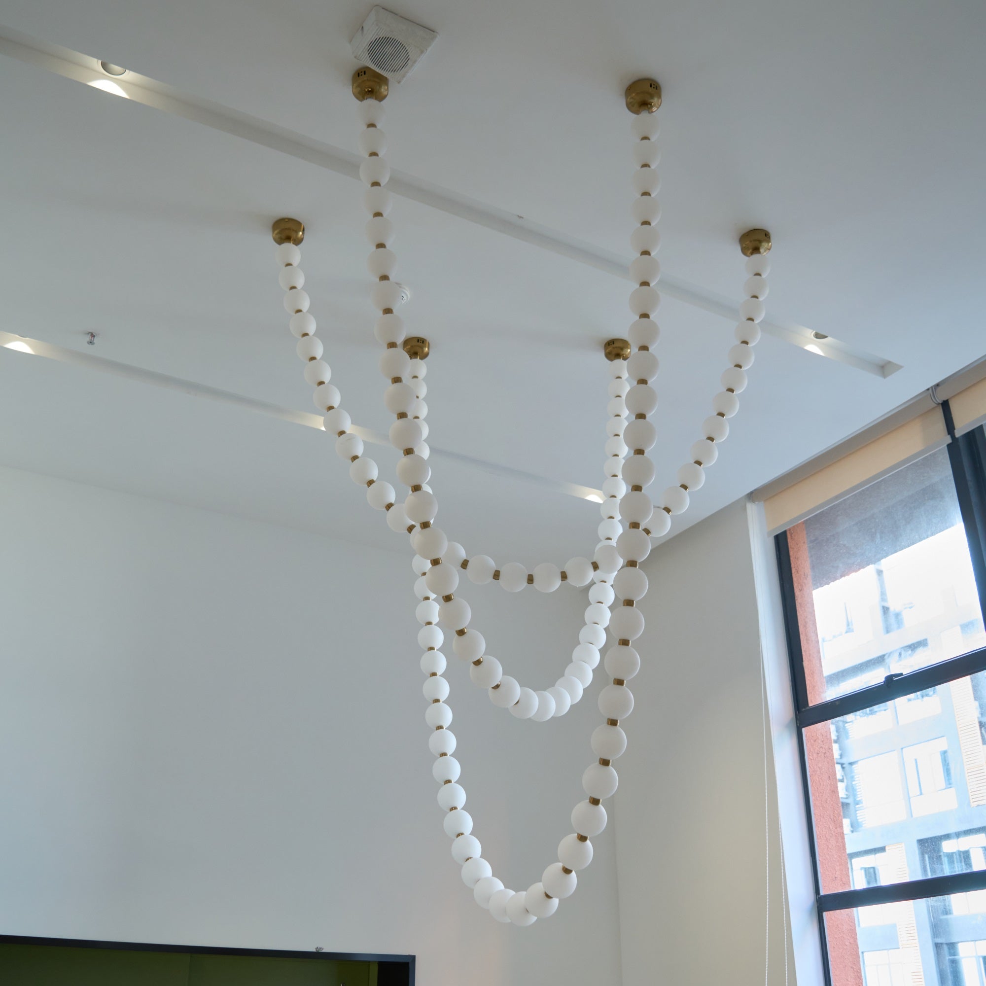 Icarara Modern Minimalist Pearl Necklace Glass Chandelier - Letslighting