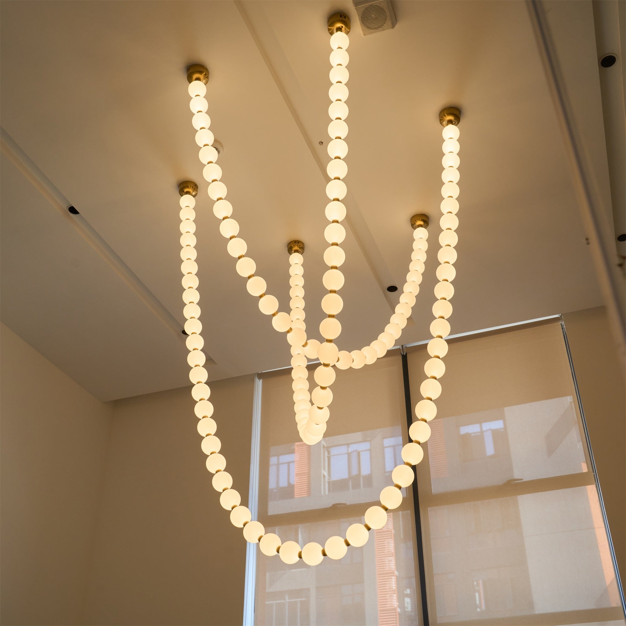 Icarara Modern Minimalist Pearl Necklace Glass Chandelier - Letslighting