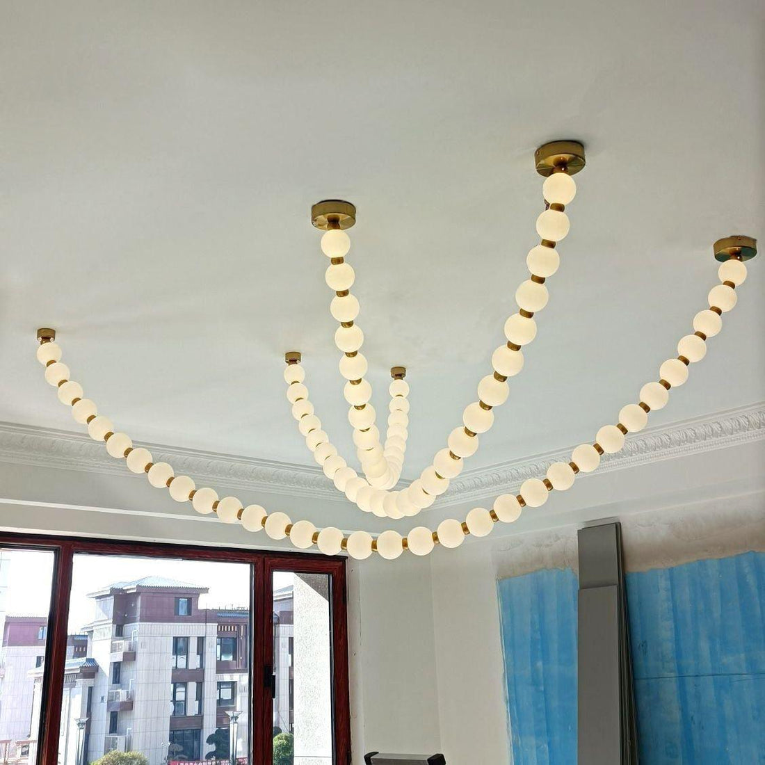 Icarara Modern Minimalist Pearl Necklace Glass Chandelier - Letslighting