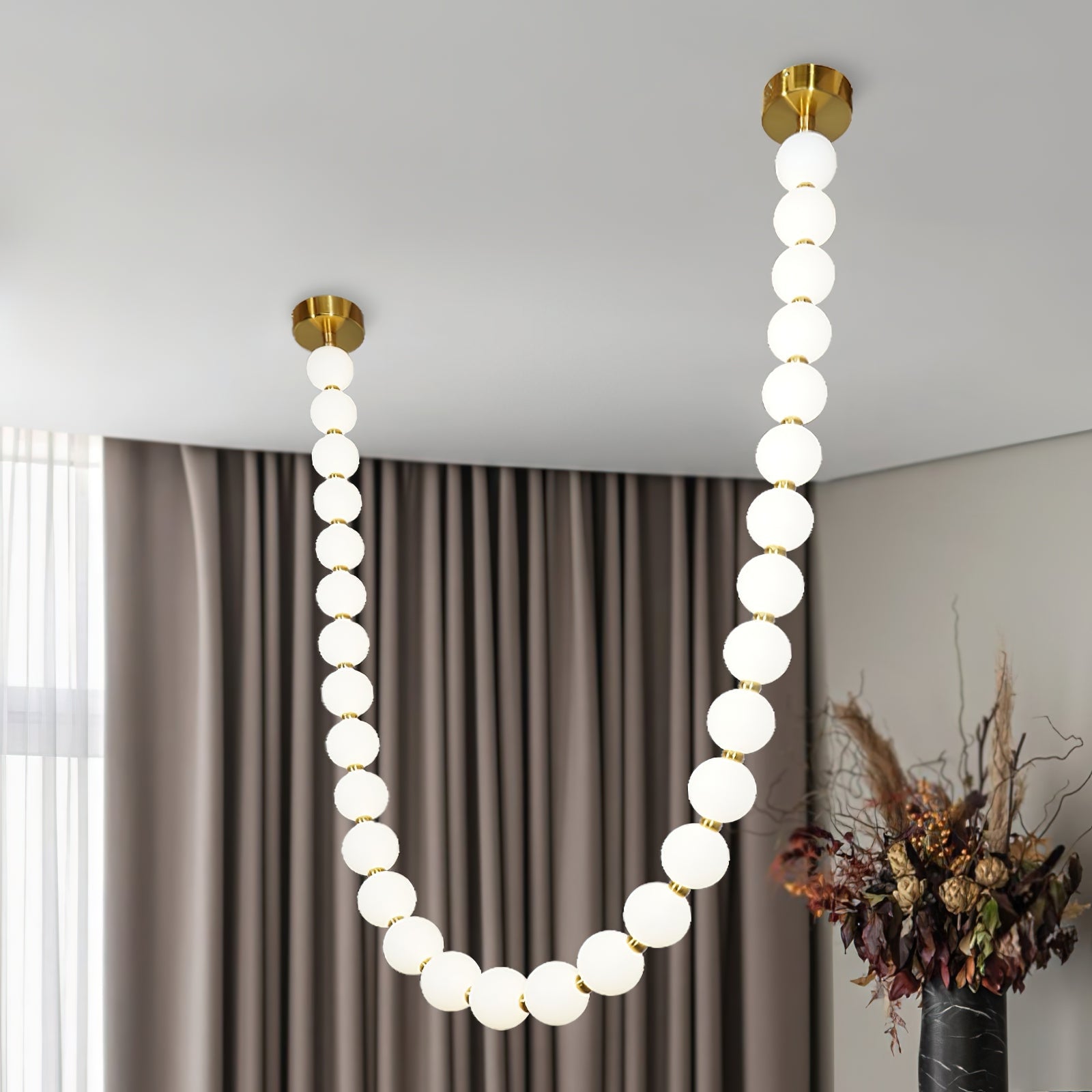 Icarara Modern Minimalist Pearl Necklace Glass Chandelier - Letslighting
