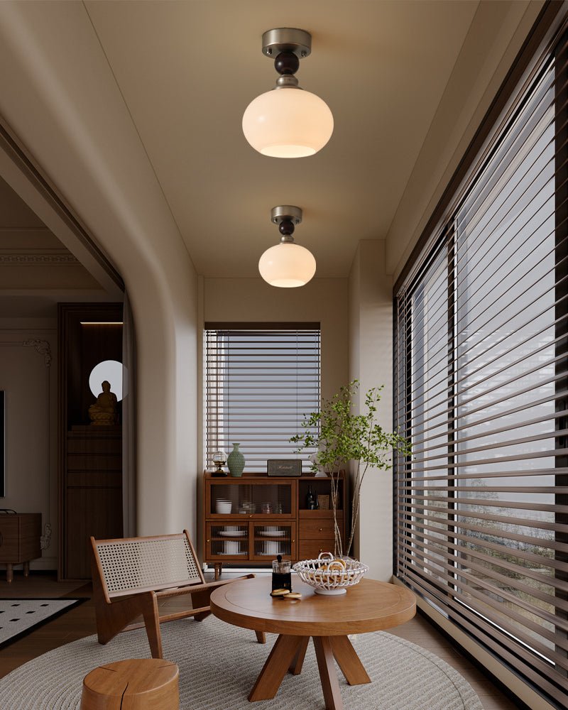 Ivcarila Modern Minimalist Pearl Sphere Glass Ceiling Lamp - Letslighting