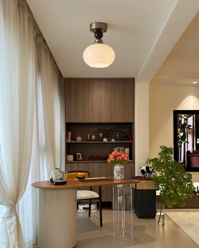 Ivcarila Modern Minimalist Pearl Sphere Glass Ceiling Lamp - Letslighting