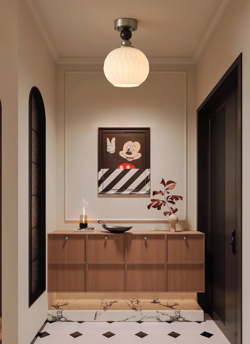 Ivcarila Modern Minimalist Pearl Sphere Glass Ceiling Lamp - Letslighting