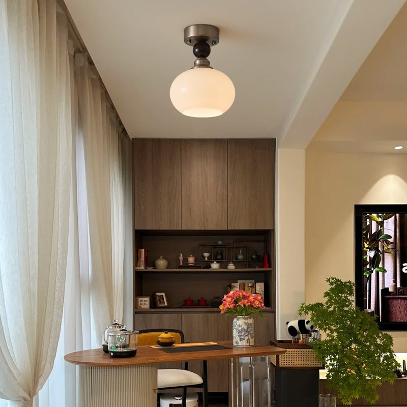 Ivcarila Modern Minimalist Pearl Sphere Glass Ceiling Lamp - Letslighting