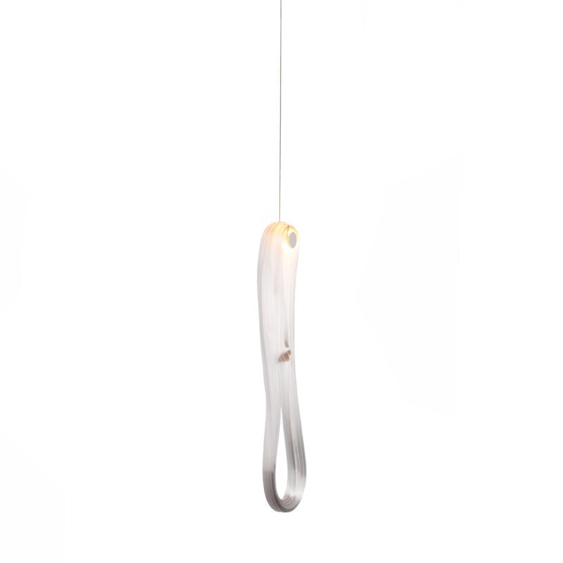 Pearlescent Modern Metal & Glass Chandelier