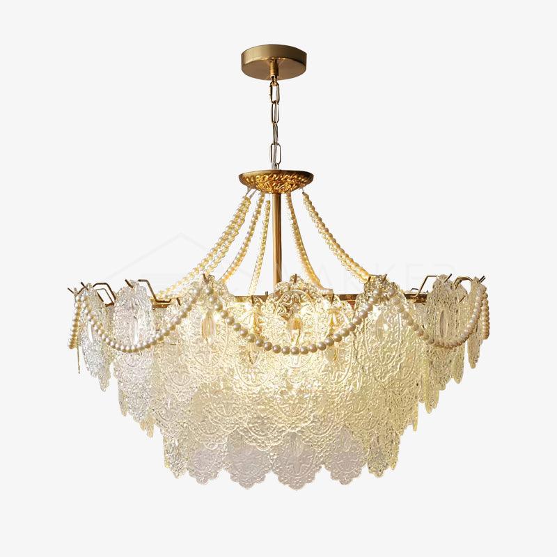 Lustra Chandelier Pearls Glass Luxury - Letslighting