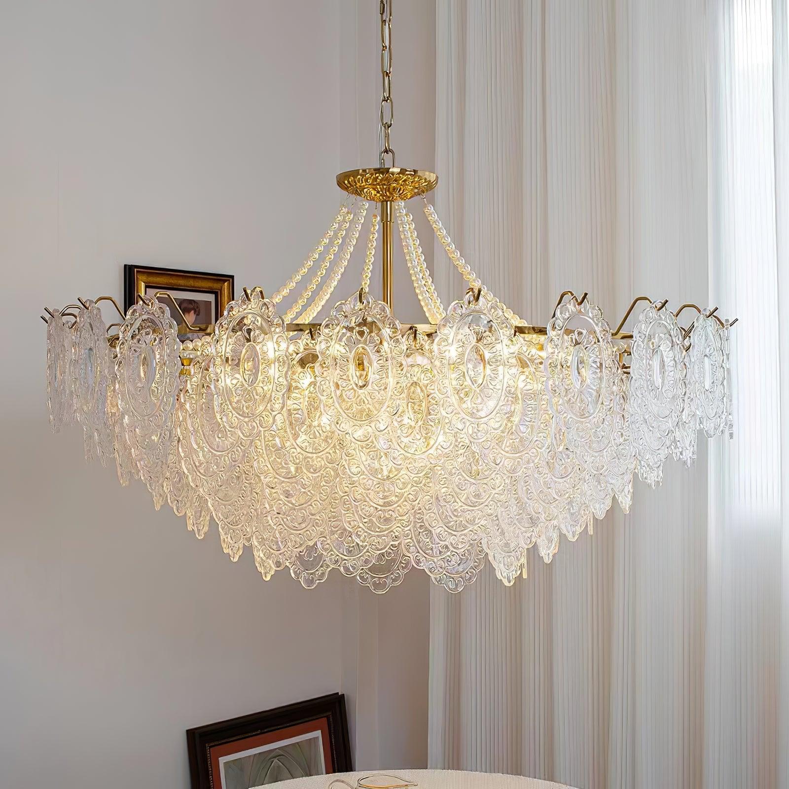 Lustra Chandelier Pearls Glass Luxury - Letslighting