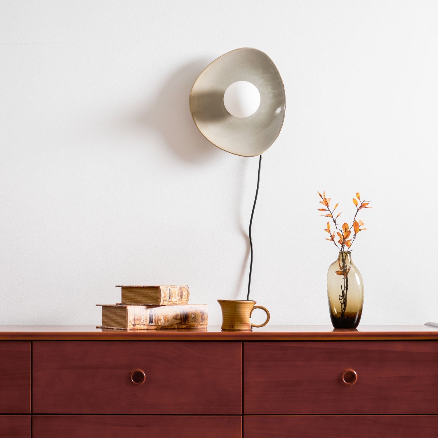 Nancy Pebble Disc Plug-in Ceramics Glass Wall Light - Letslighting