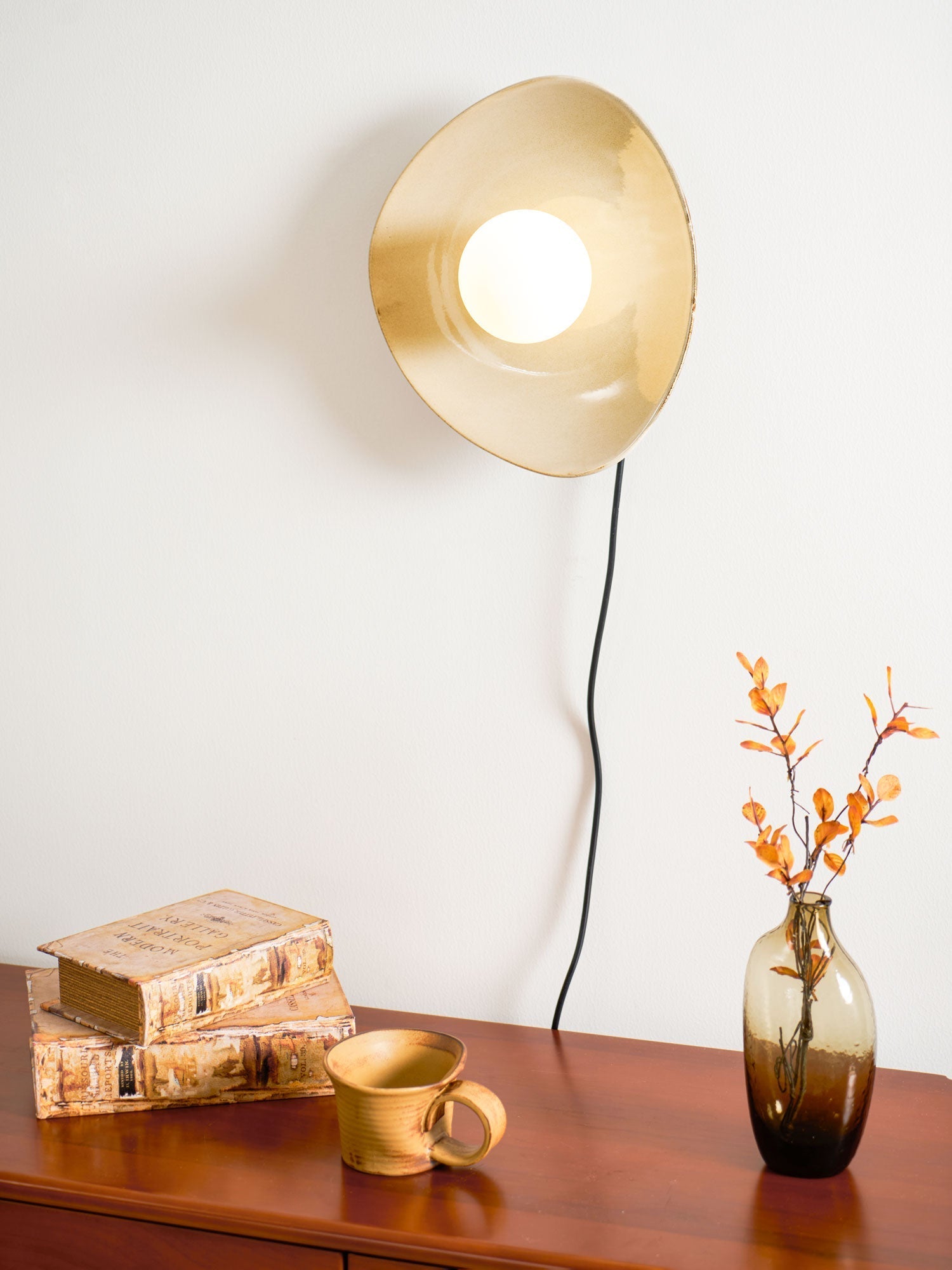 Nancy Pebble Disc Plug-in Ceramics Glass Wall Light - Letslighting