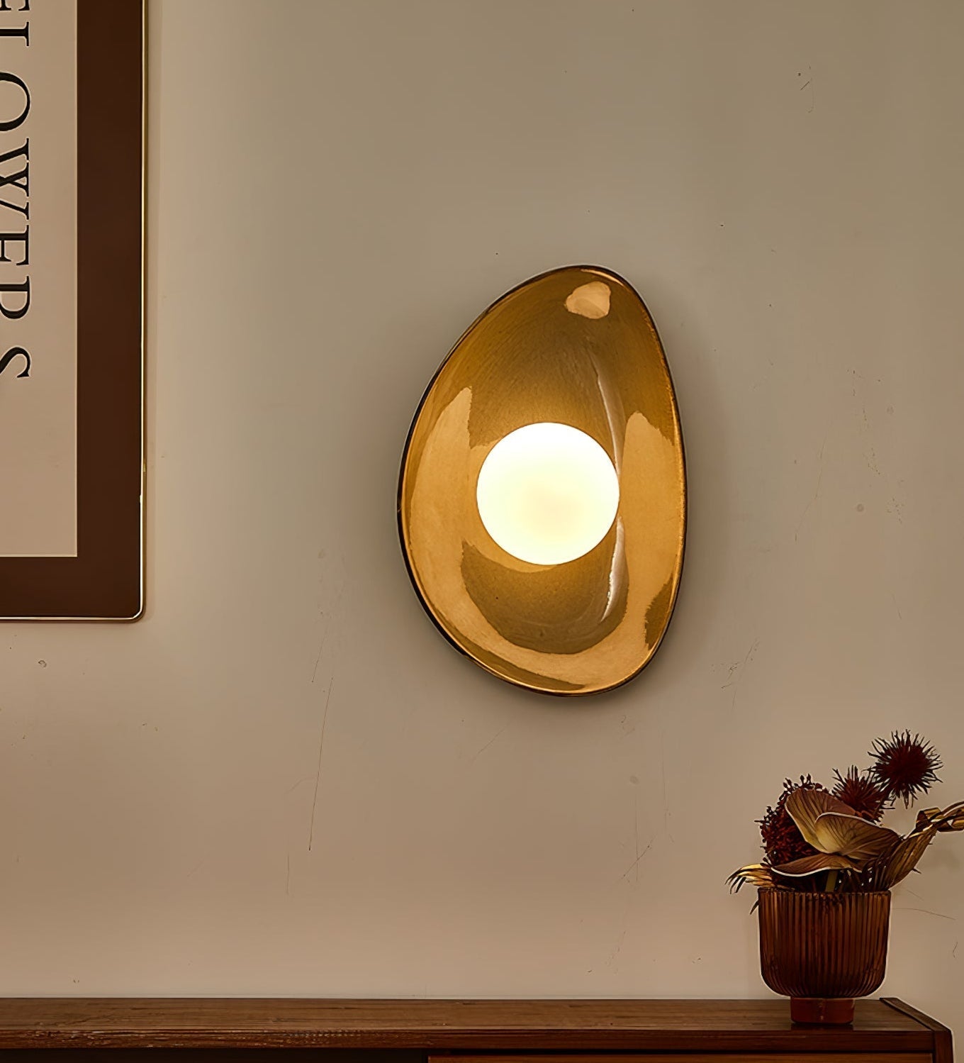 Ertalila Elegance Pebble Disc Ceramics Wall Light - Letslighting