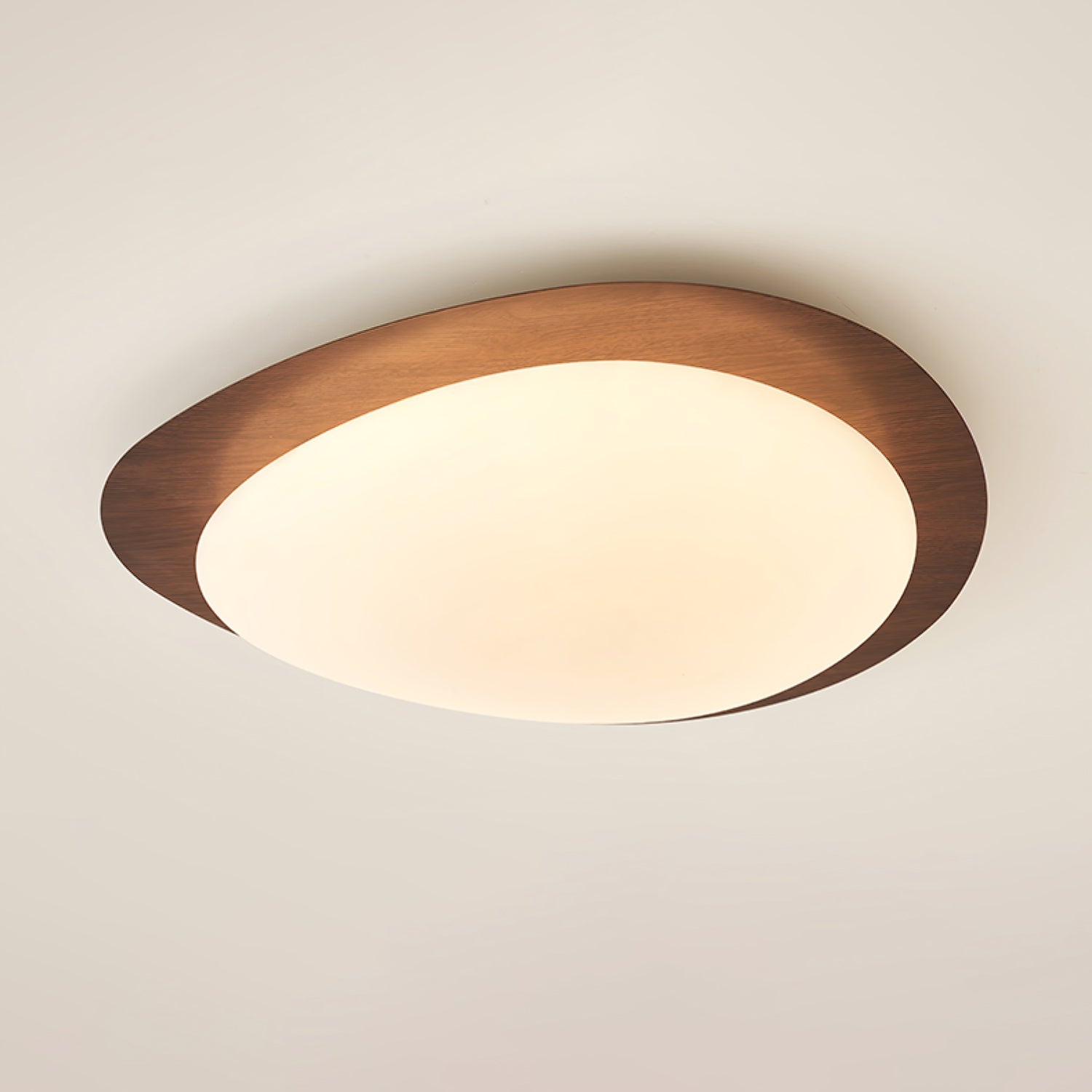 Muto Pebble Walnut Ceiling Light