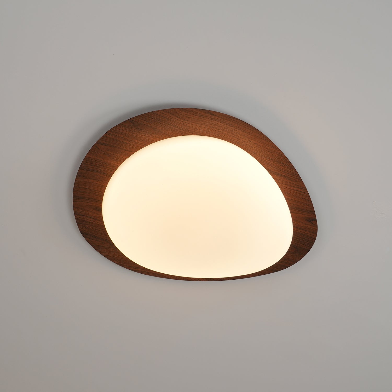 Muto Pebble Walnut Ceiling Light