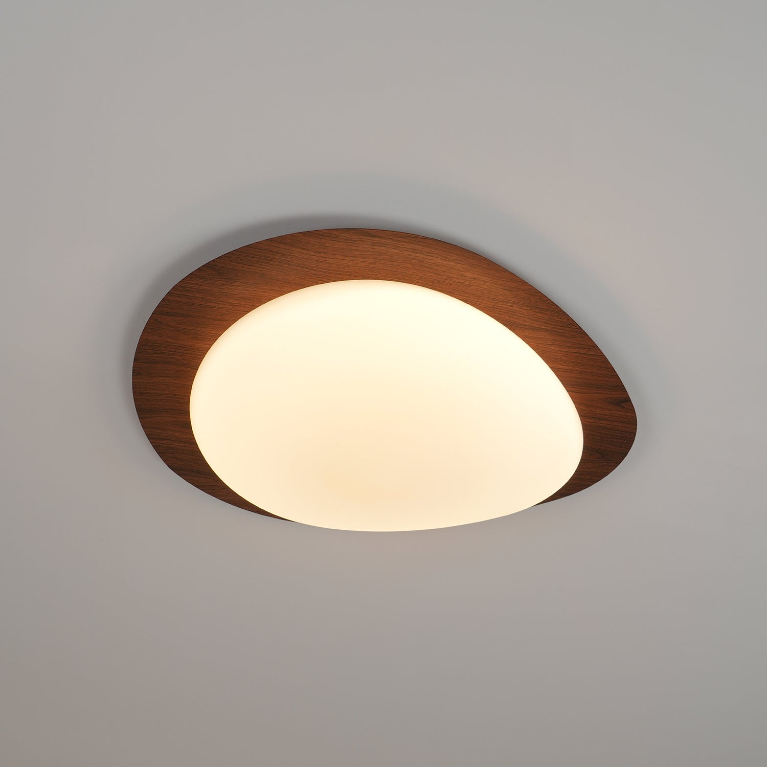 Muto Pebble Walnut Ceiling Light