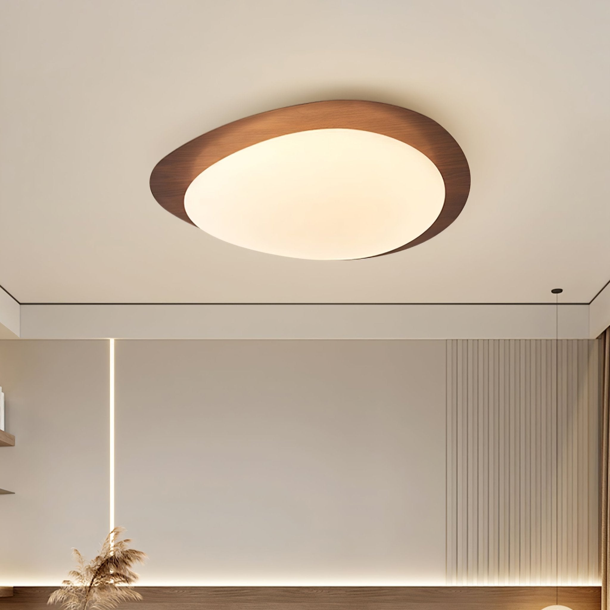 Muto Pebble Walnut Ceiling Light